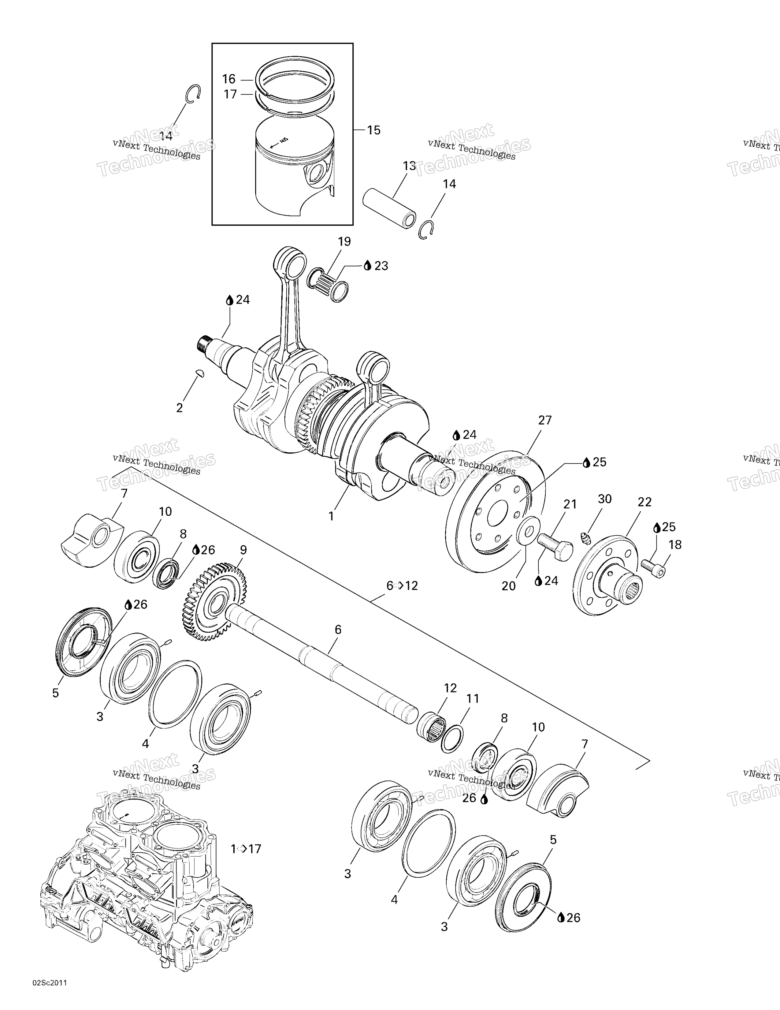 Коленчатый вал And Pistons