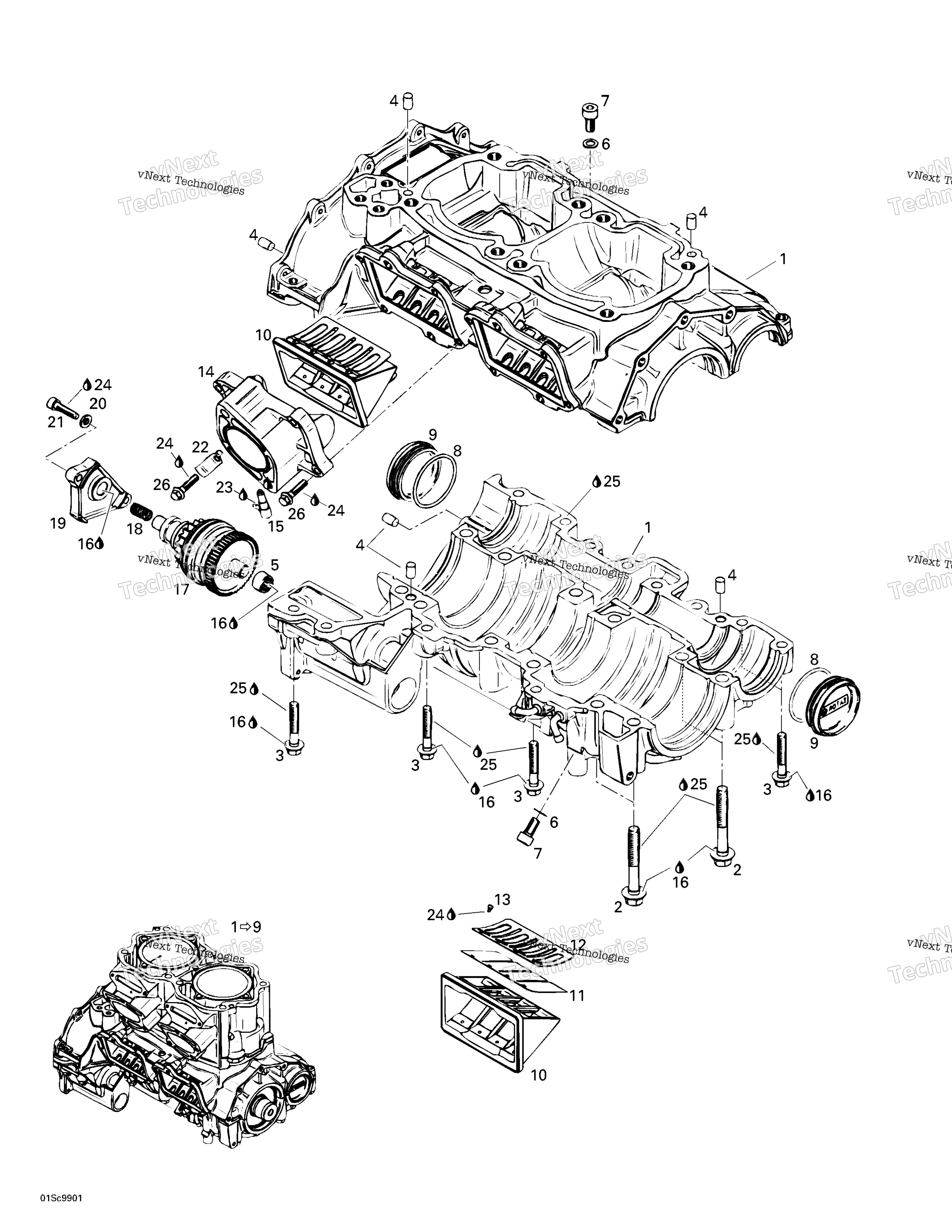 Crankcase, Rotary клапан