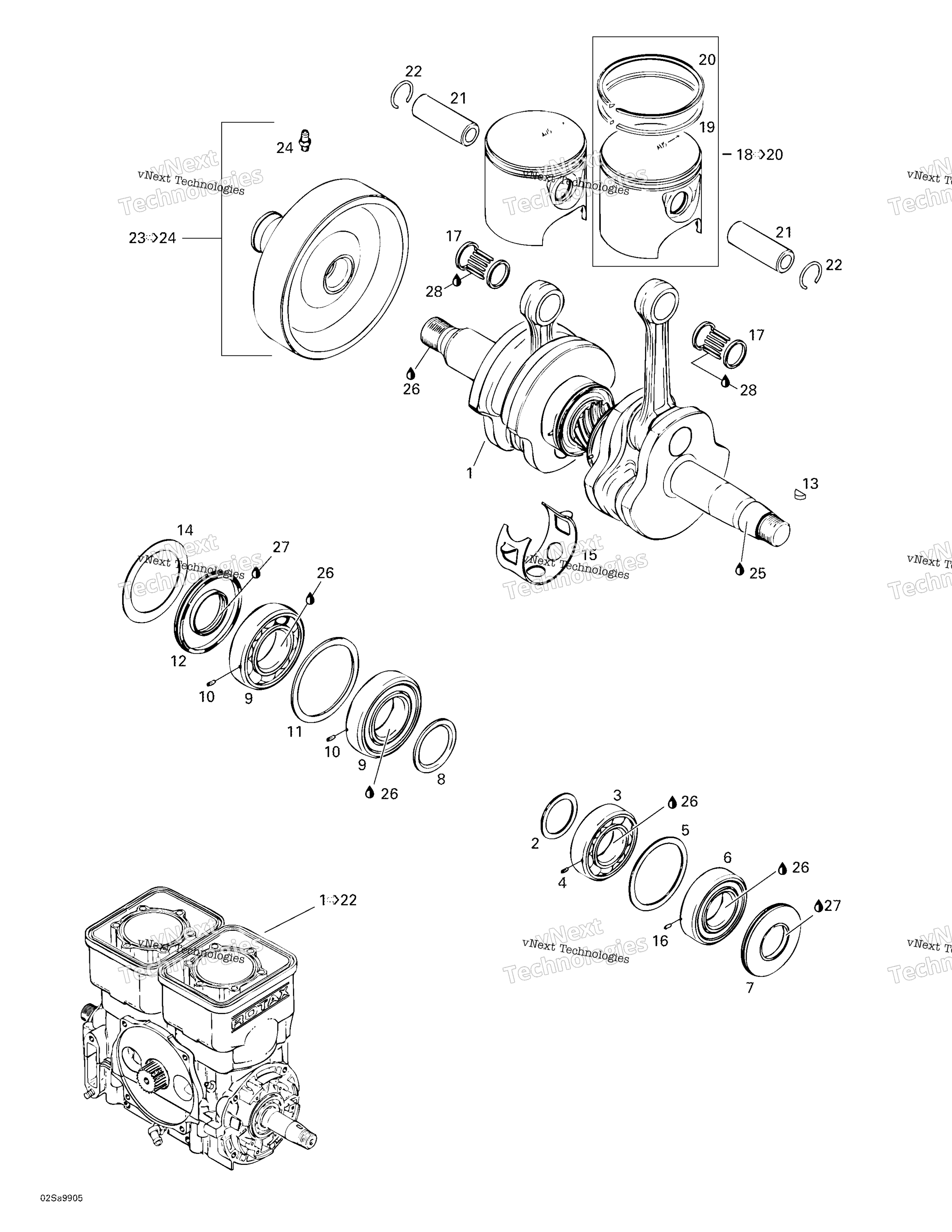Коленчатый вал And Pistons