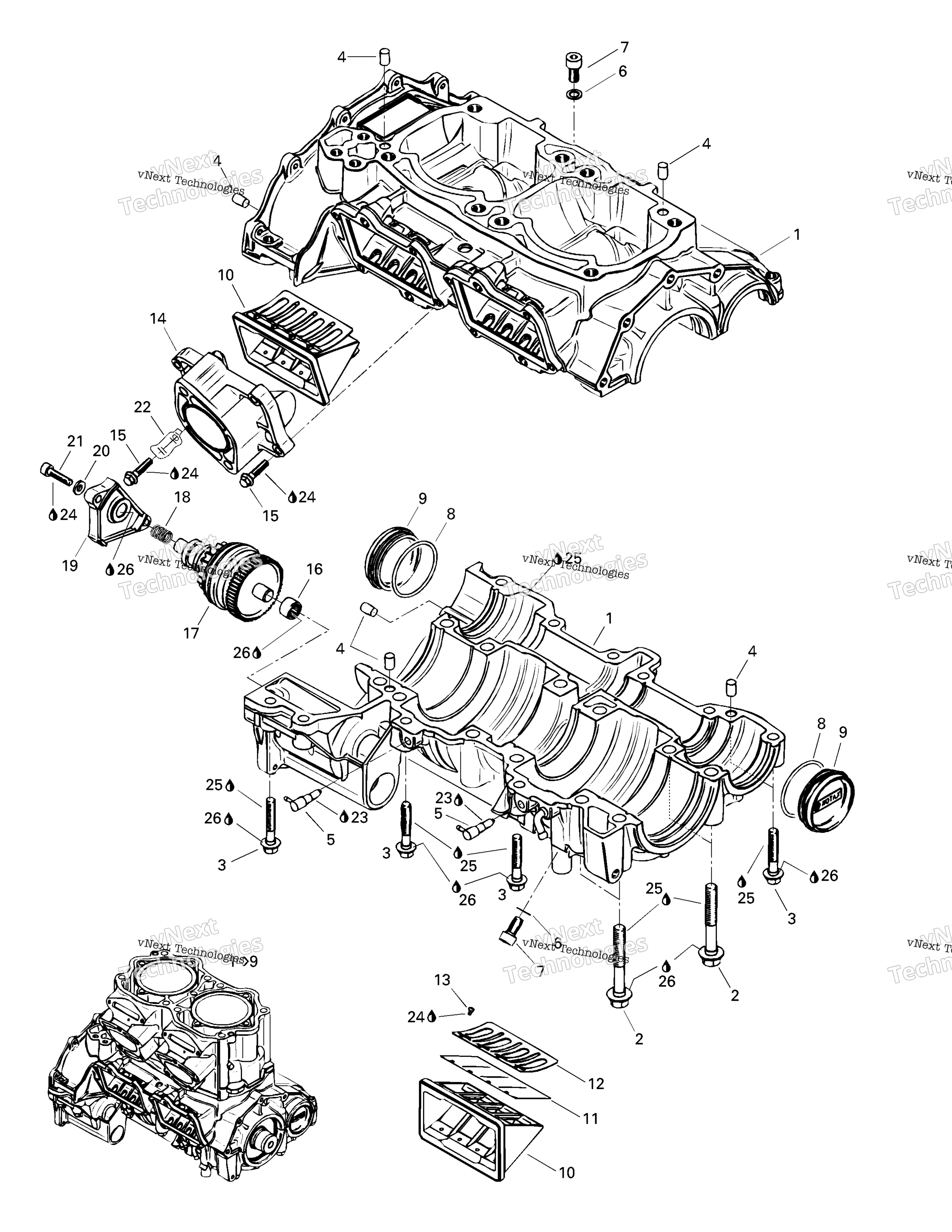 Crankcase, Rotary клапан