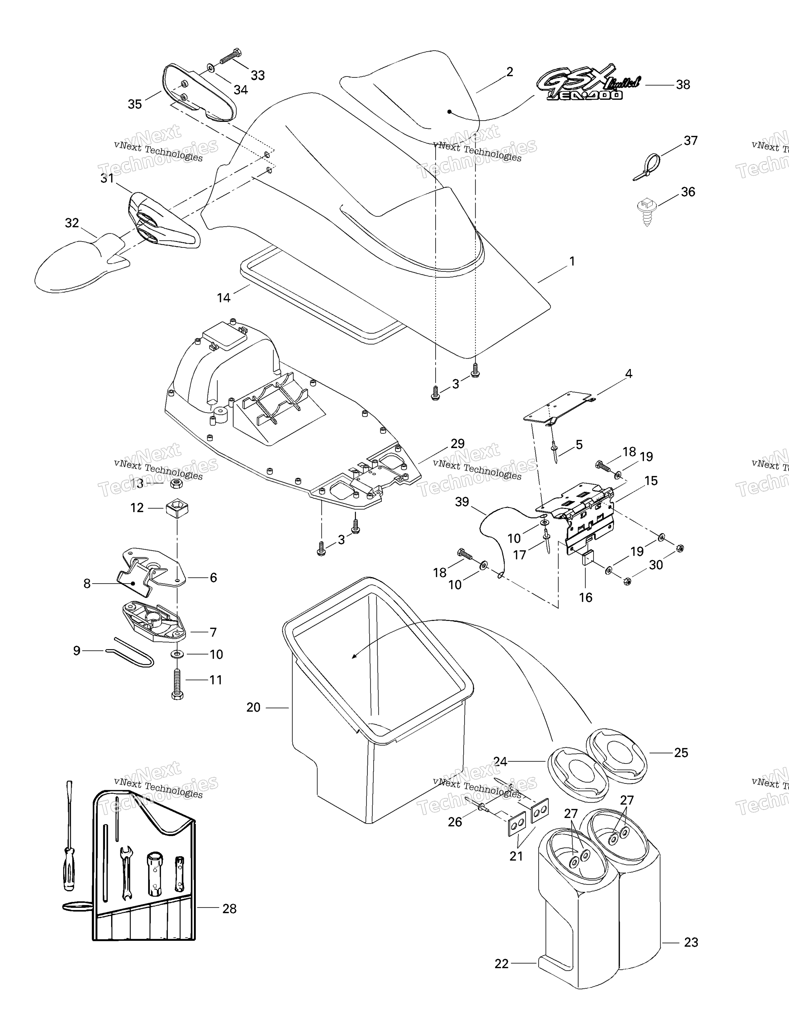 Передняя часть Storage Compartment