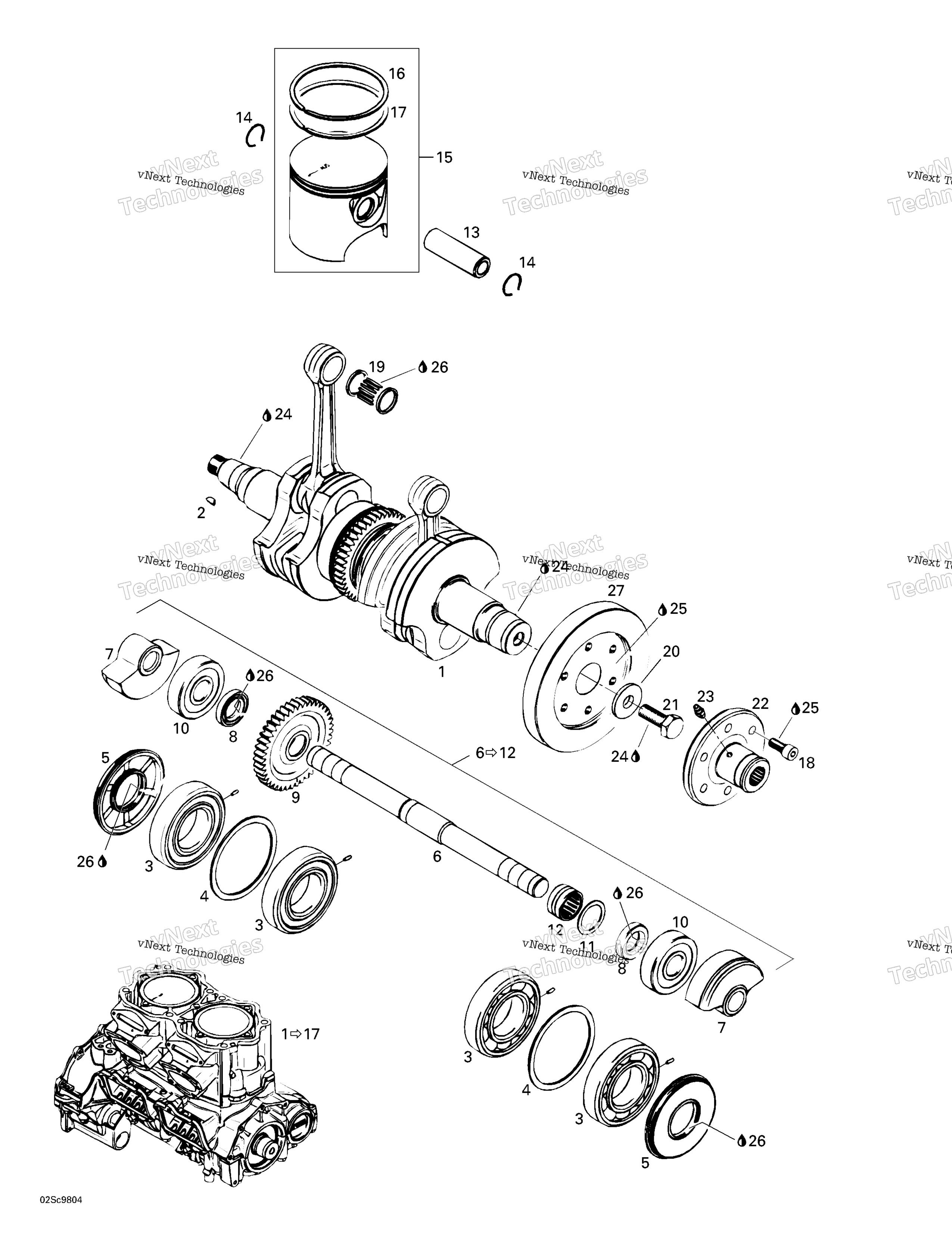 Коленчатый вал And Pistons