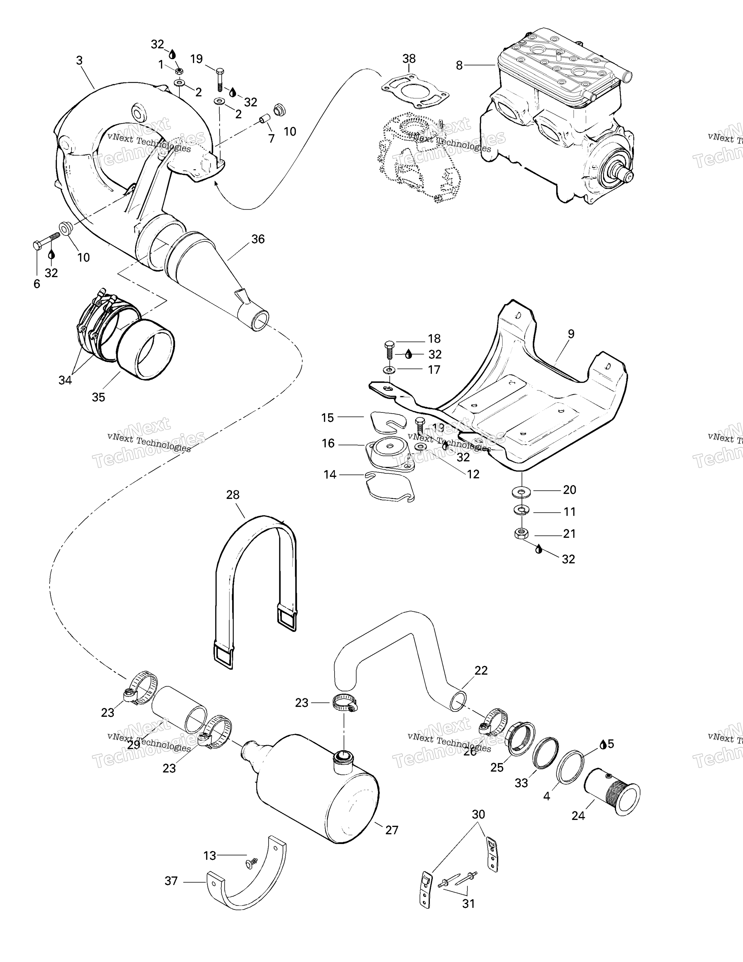 Двигатель Support And Muffler