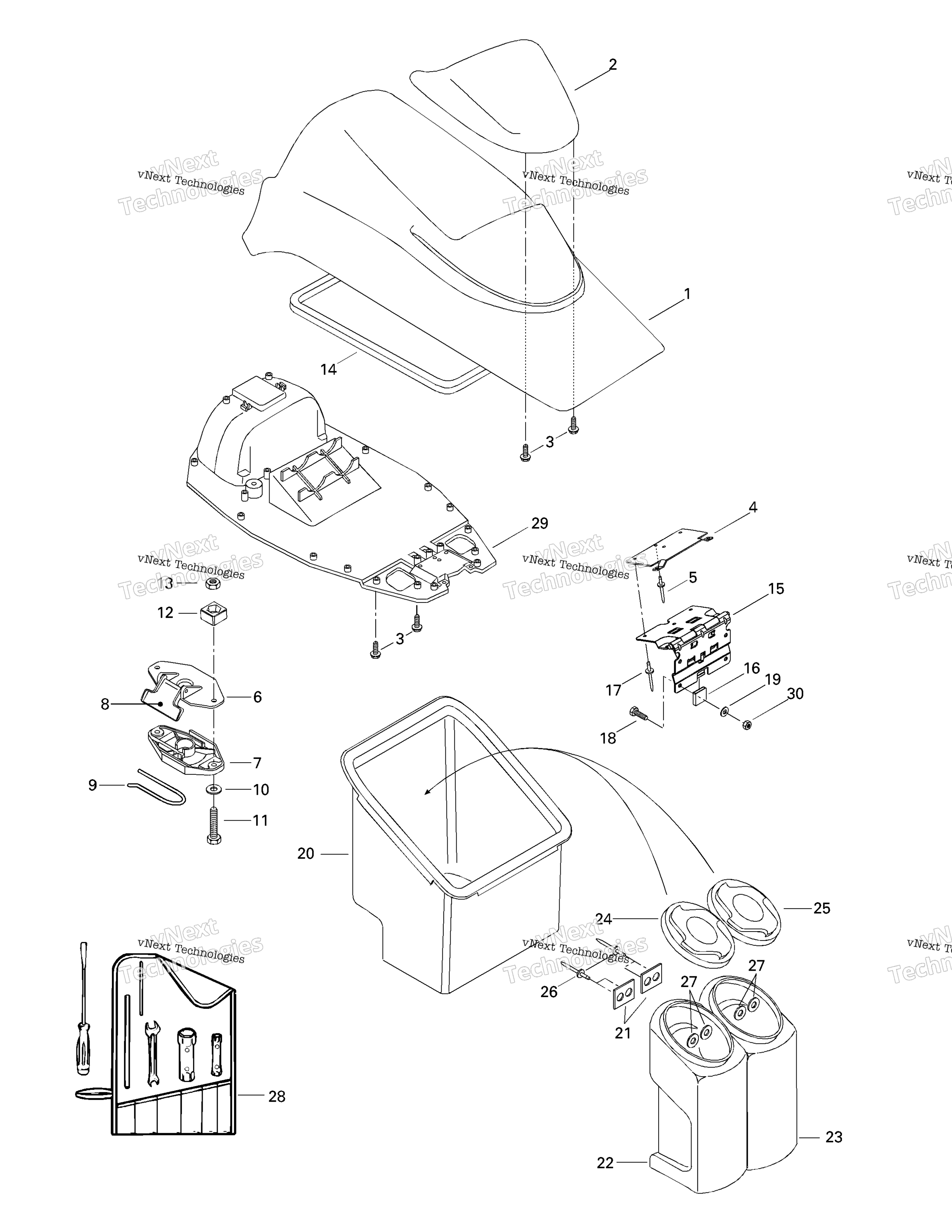 Передняя часть Storage Compartment