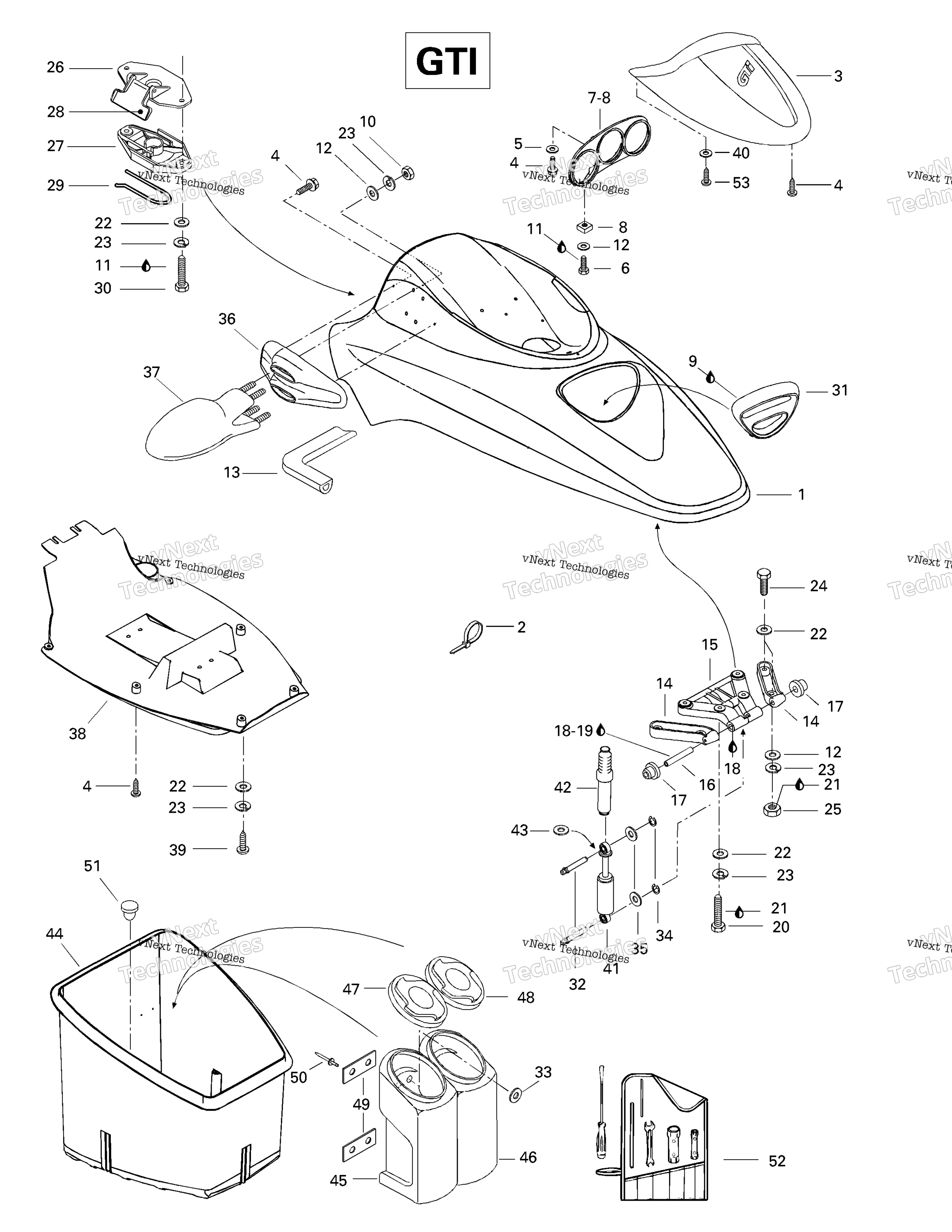 Передняя часть Storage Compartment (Gti)