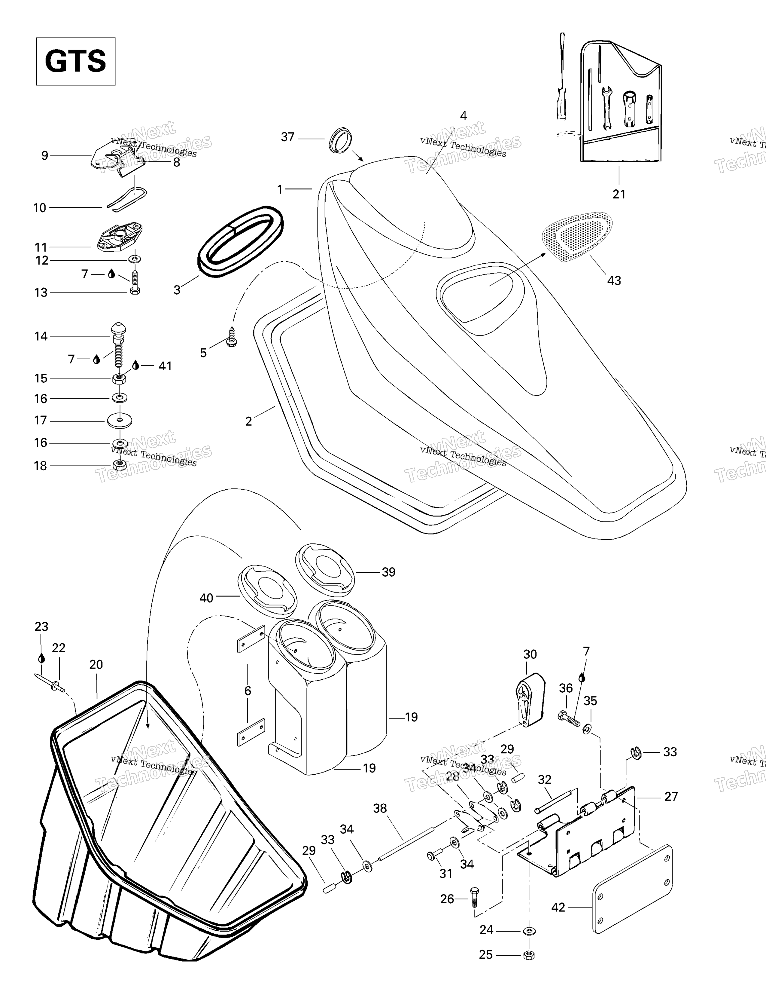 Передняя часть Storage Compartment (Gts)