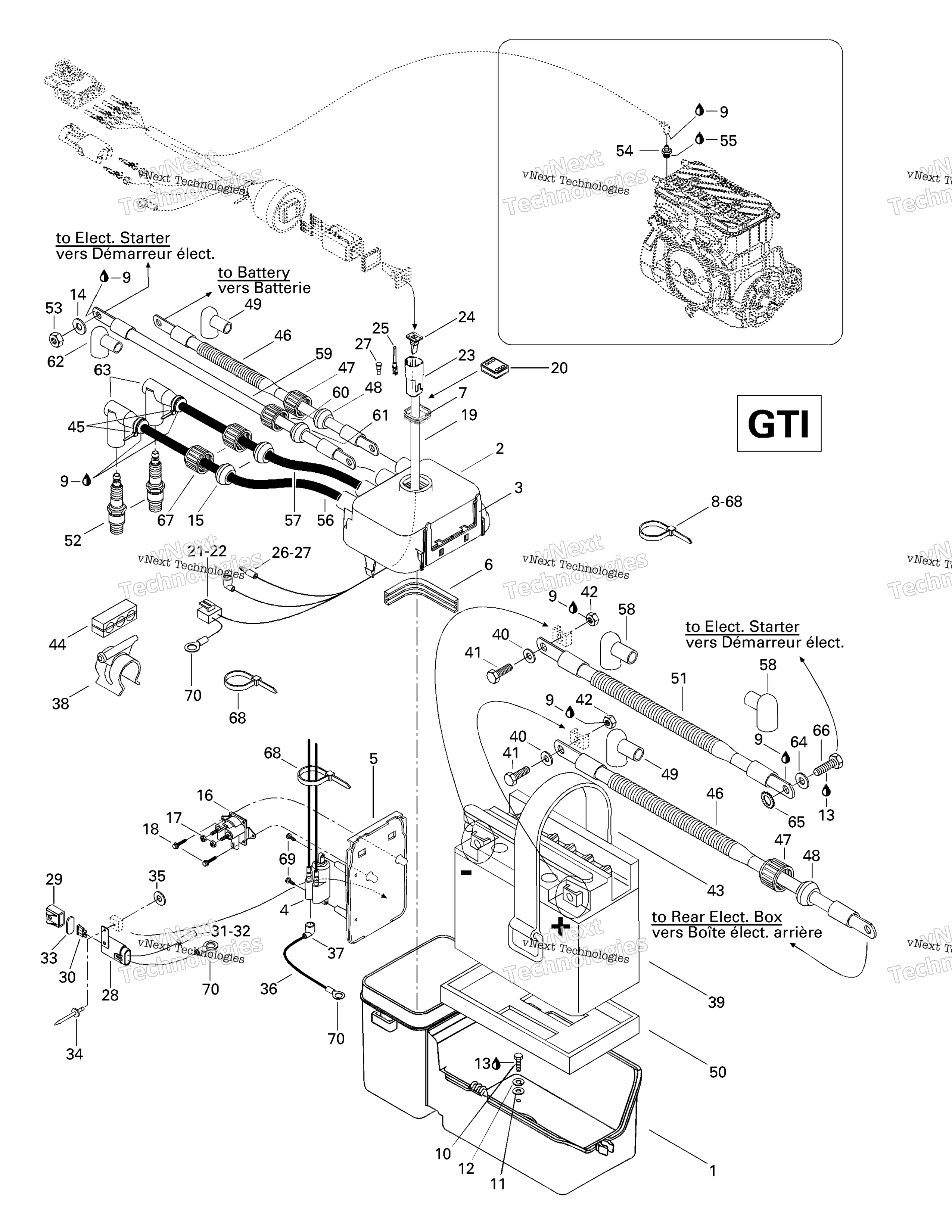 задний электрооборудование Box (Gti)