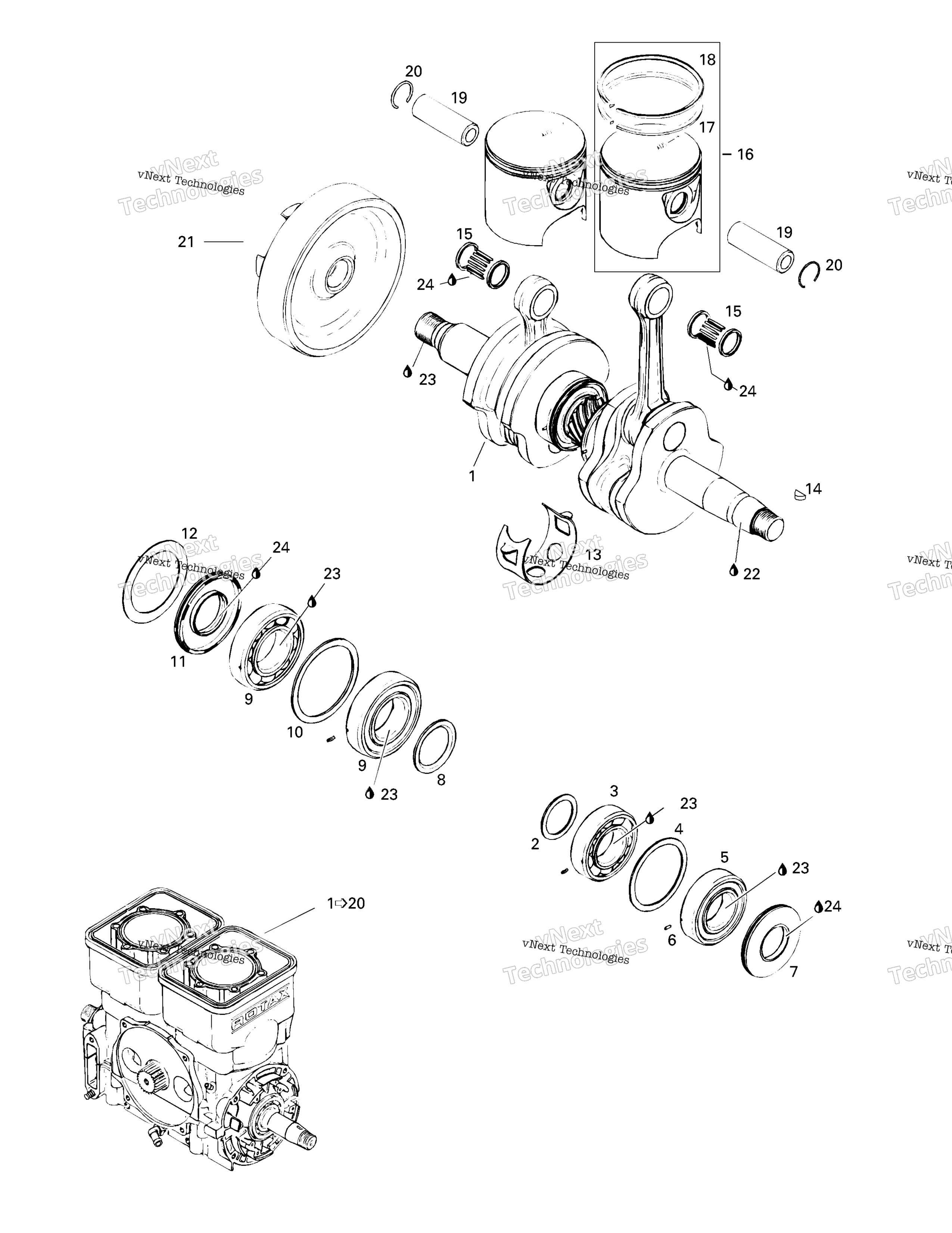 Коленчатый вал And Pistons