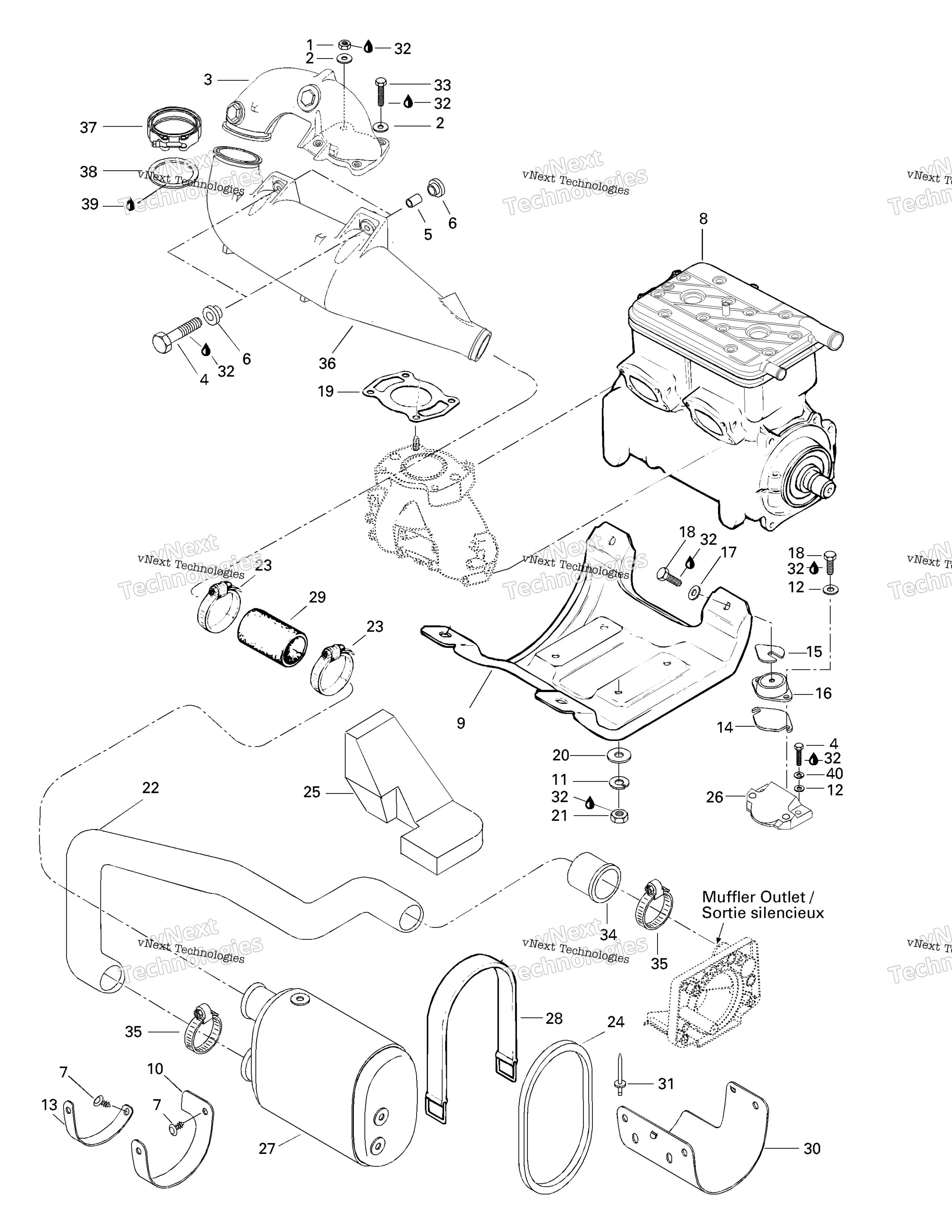 Двигатель Support And Muffler
