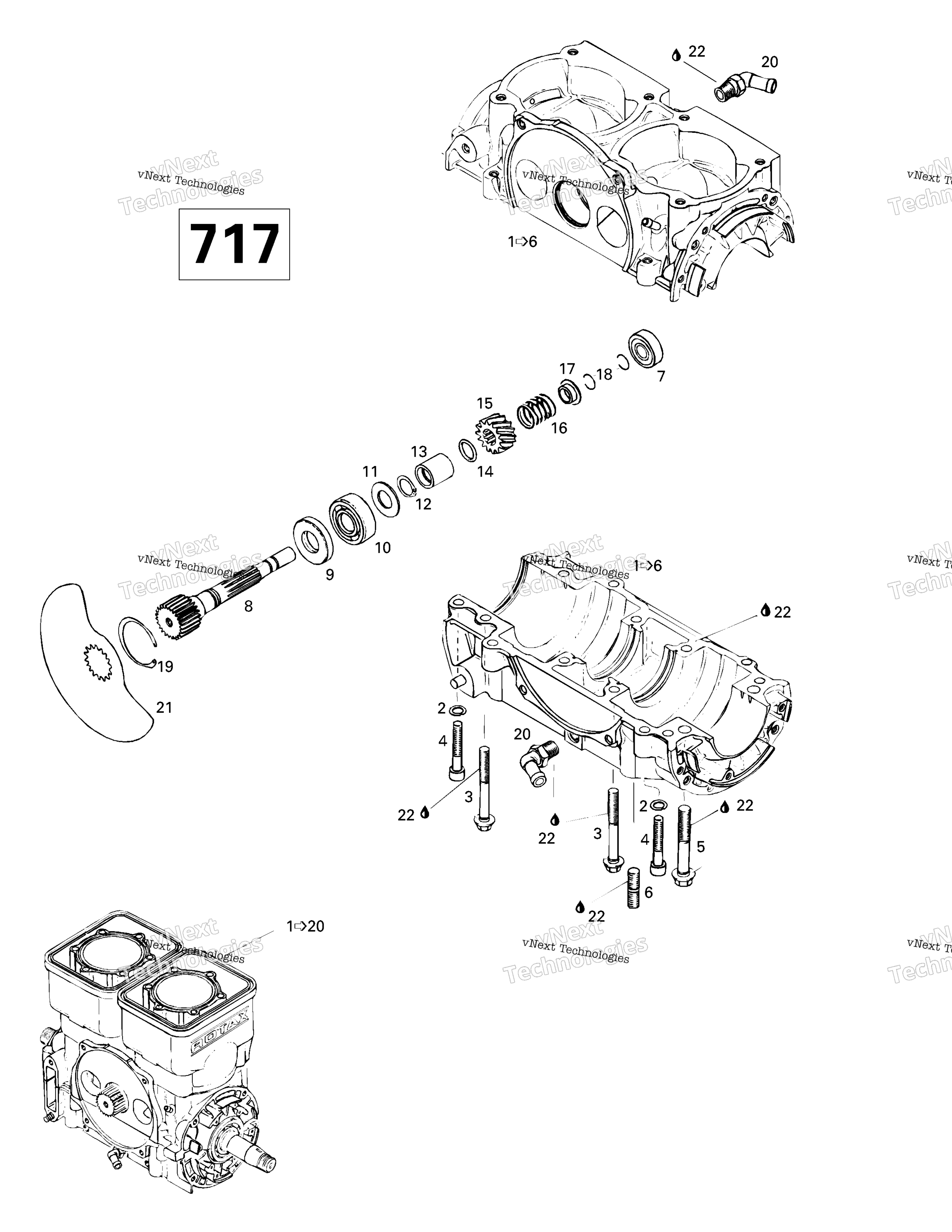Crankcase, Rotary клапан (717)