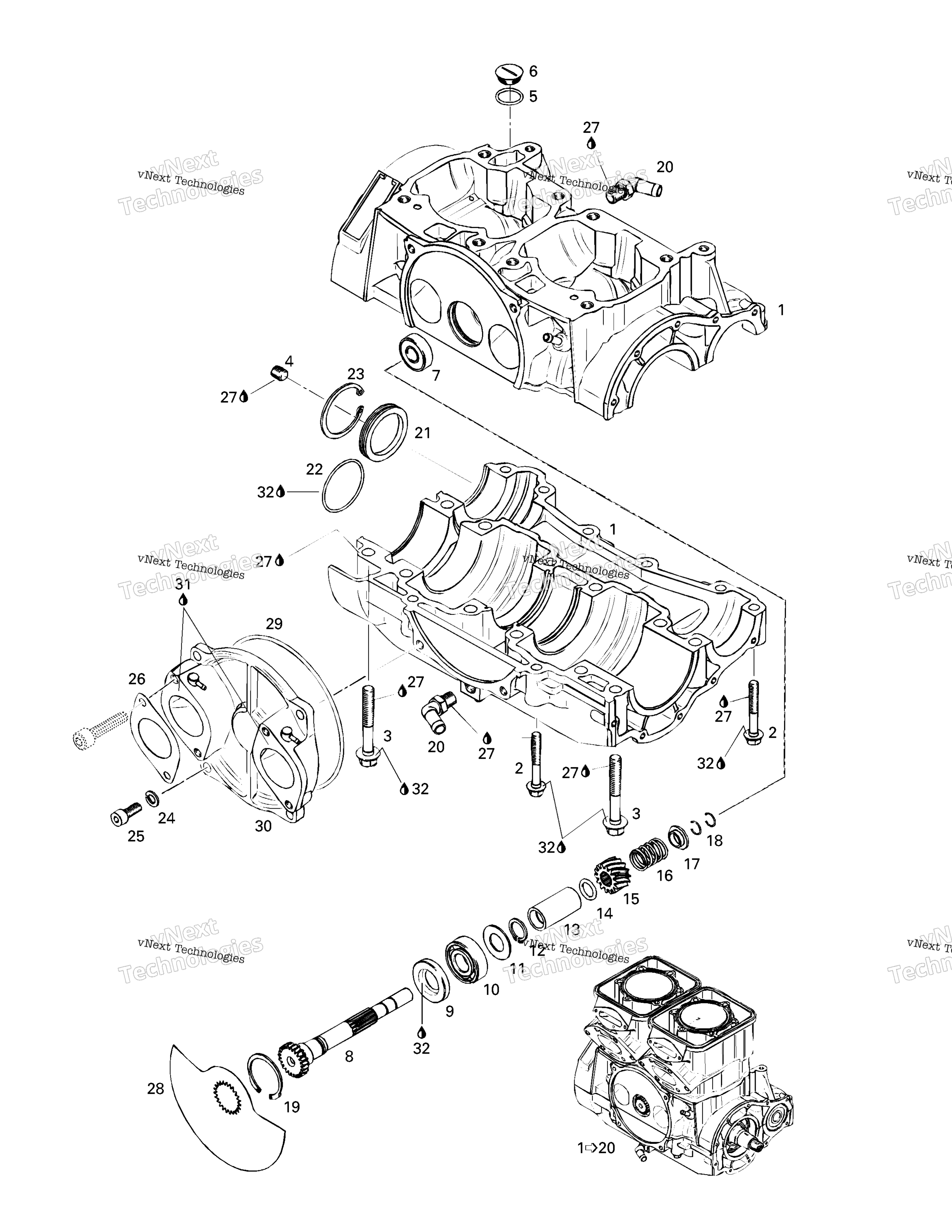 Crankcase, Rotary клапан