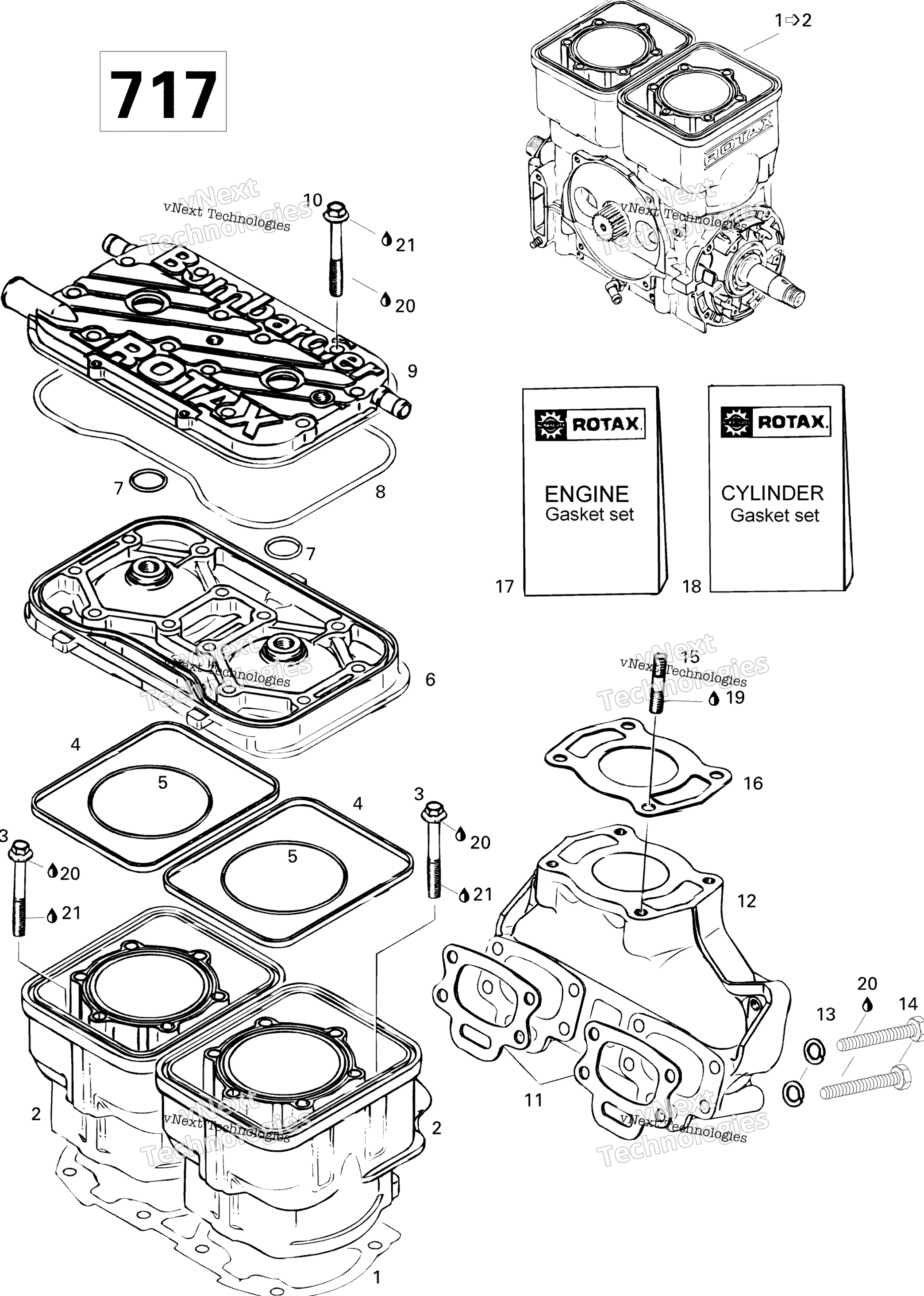 Cylinder And Exhaust Manifold 717
