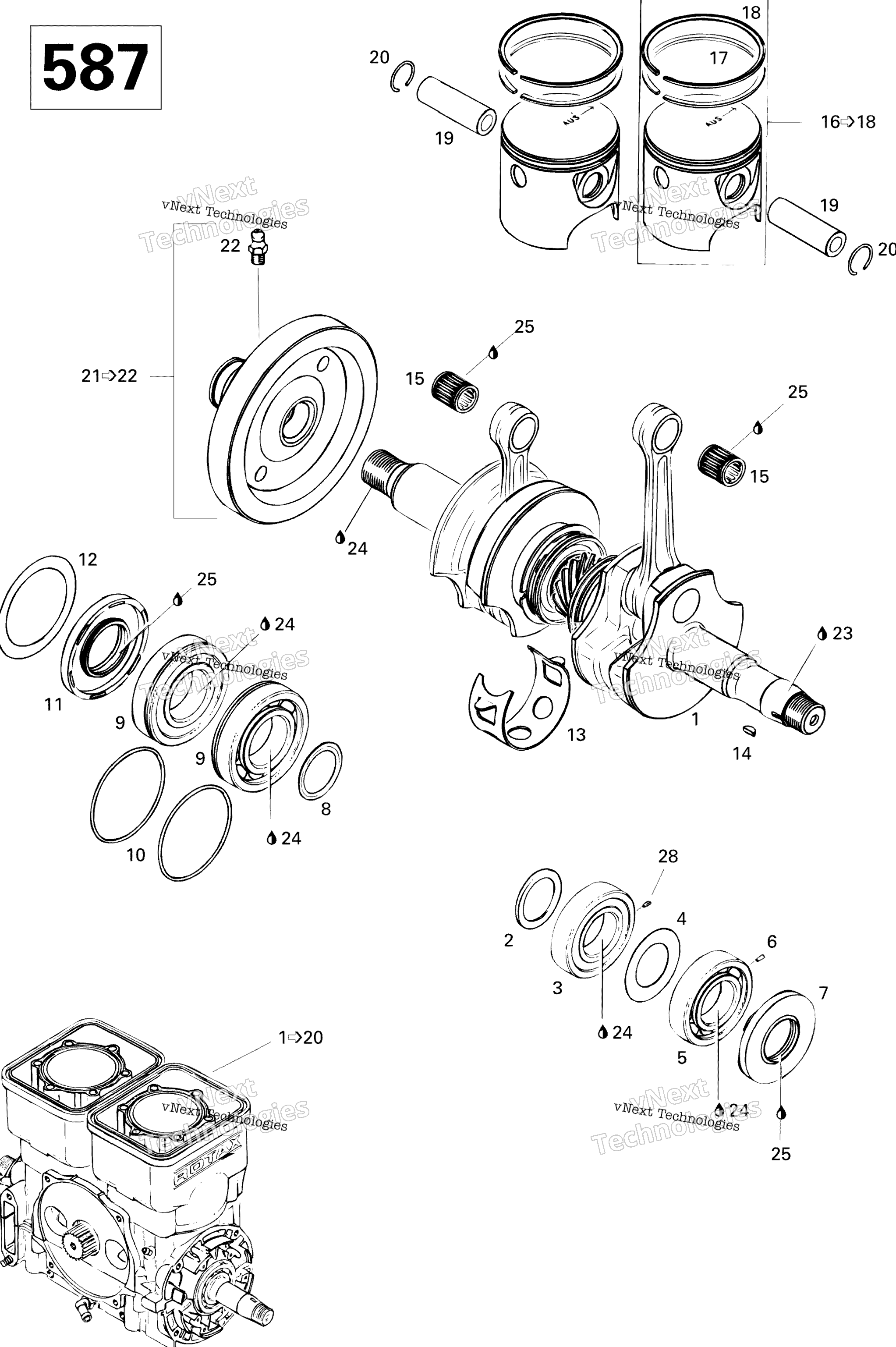 Коленчатый вал And Pistons 587