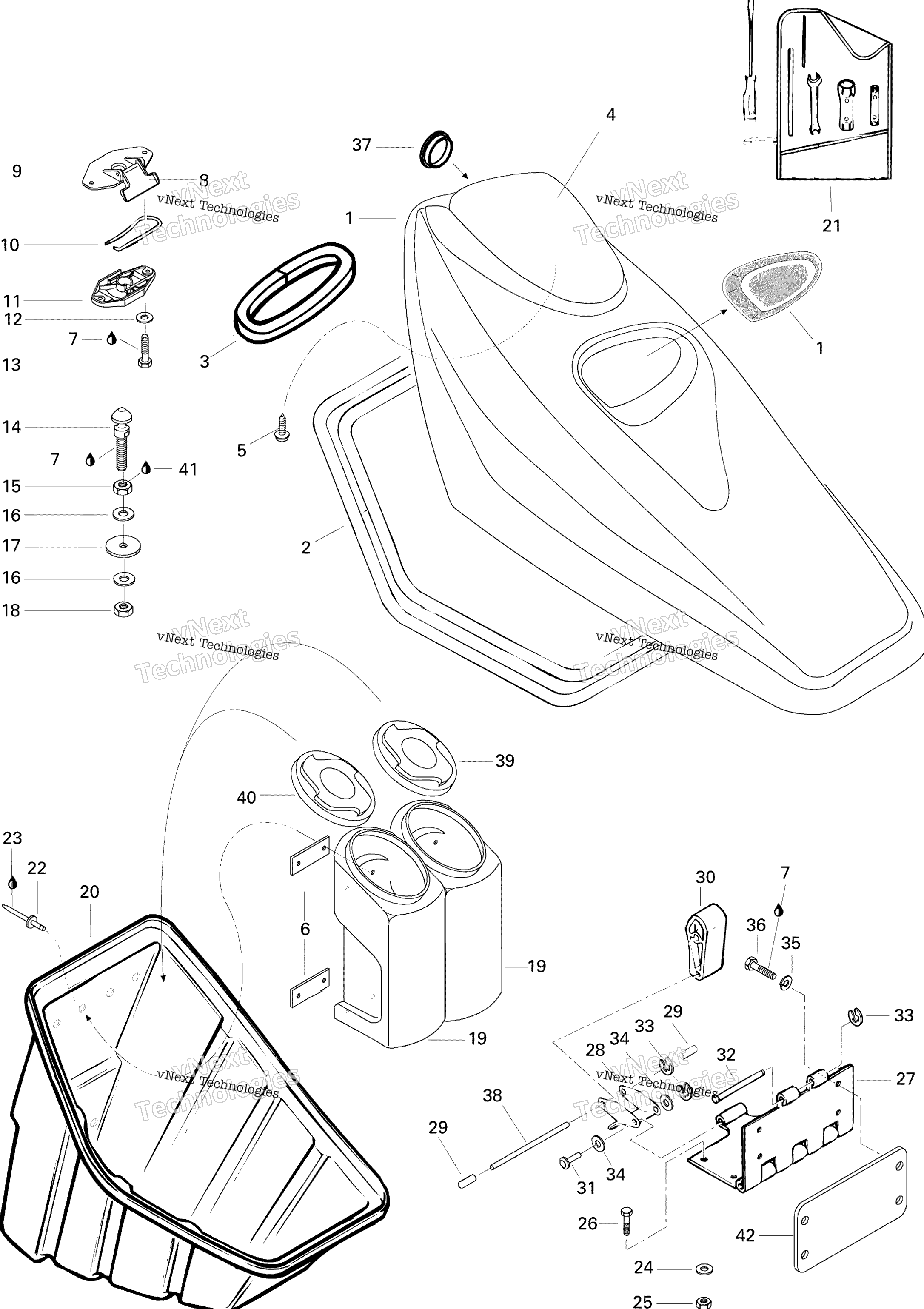 Передняя часть Storage Compartment 587