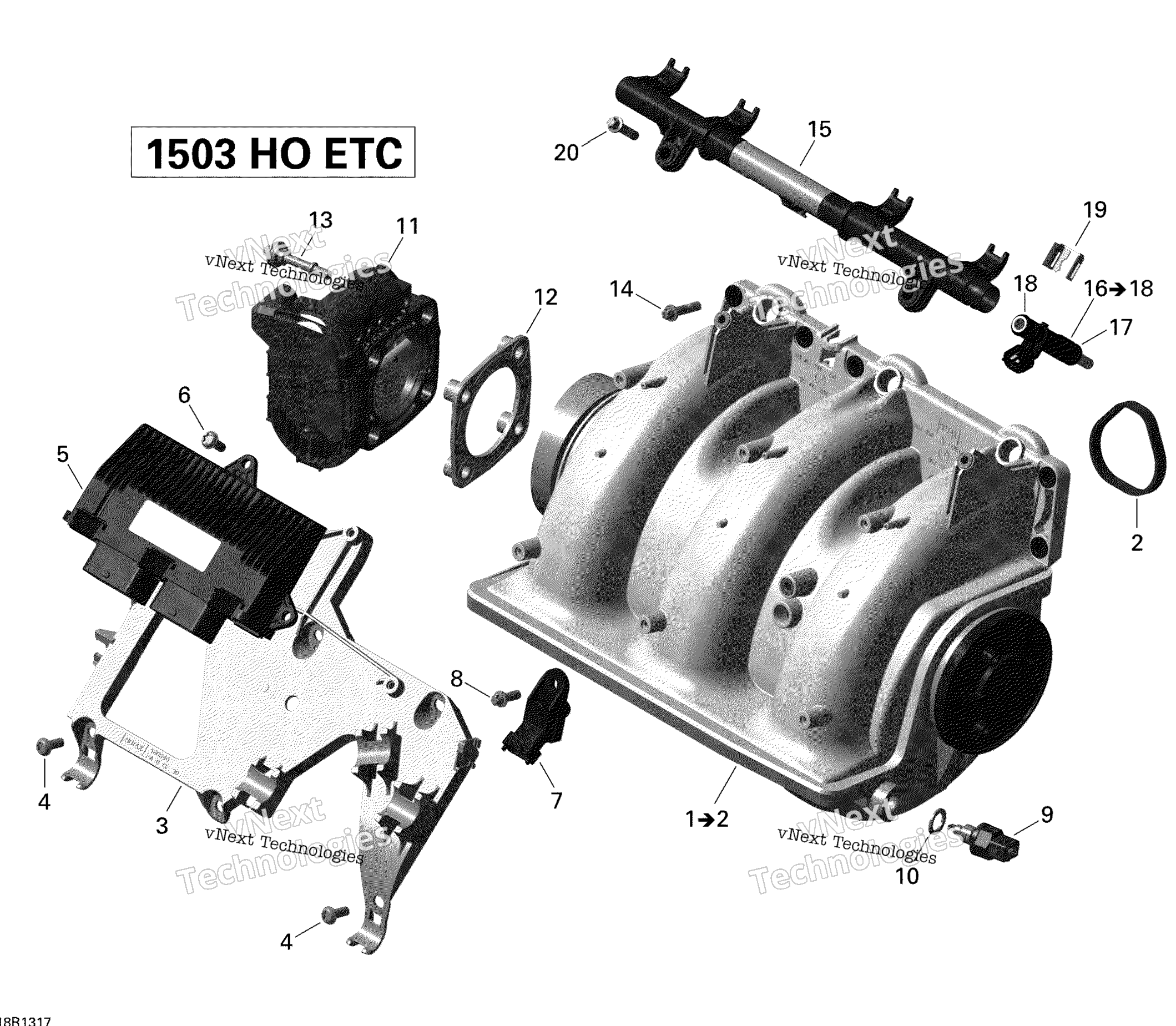 Воздушный впуск коллектор и Throttle кузов 2
