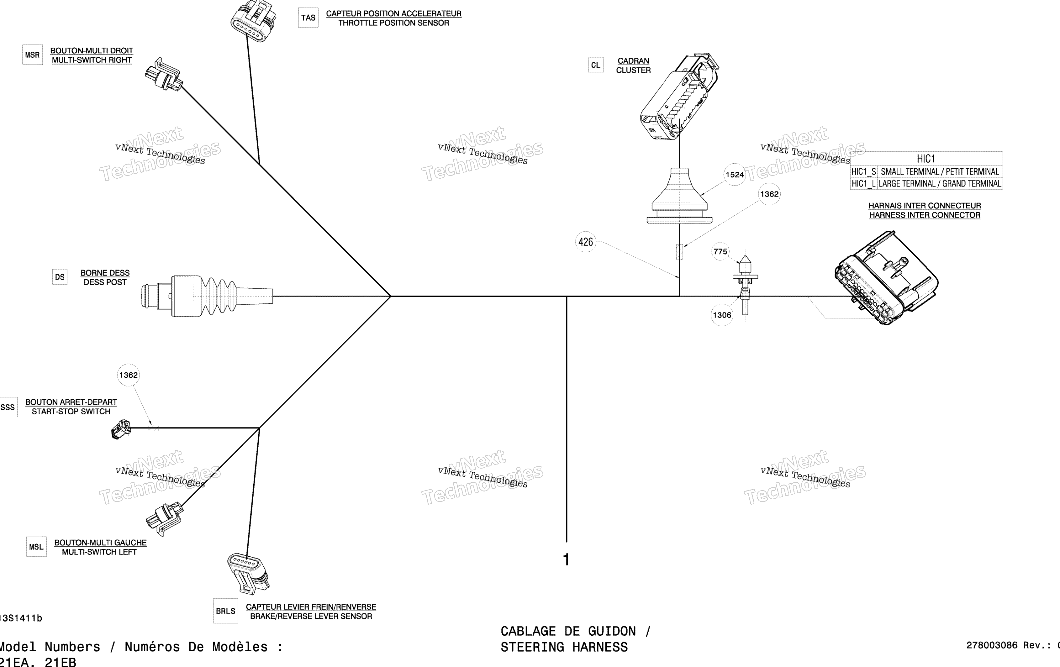 Электрооборудование Harness Steering Harness 2
