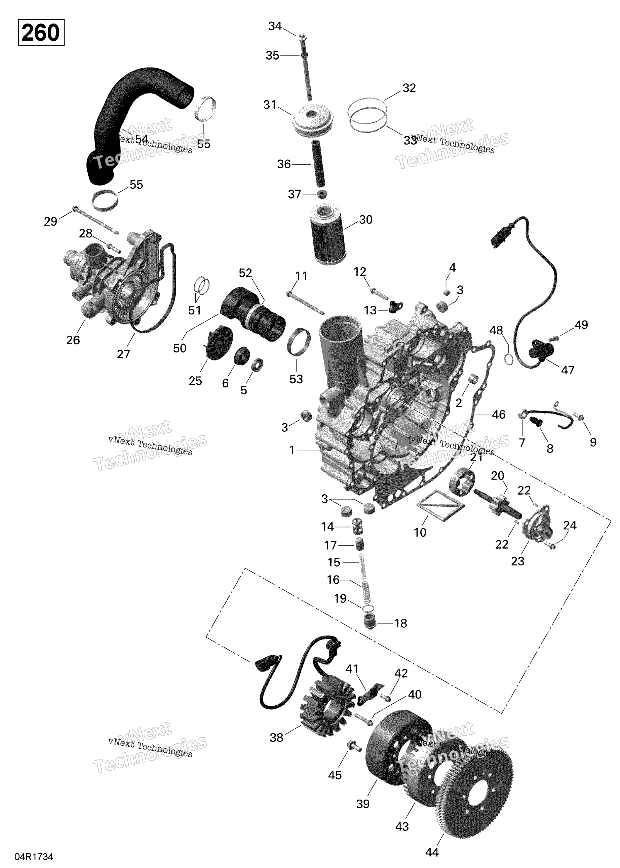 Pto крышка и Magneto 260