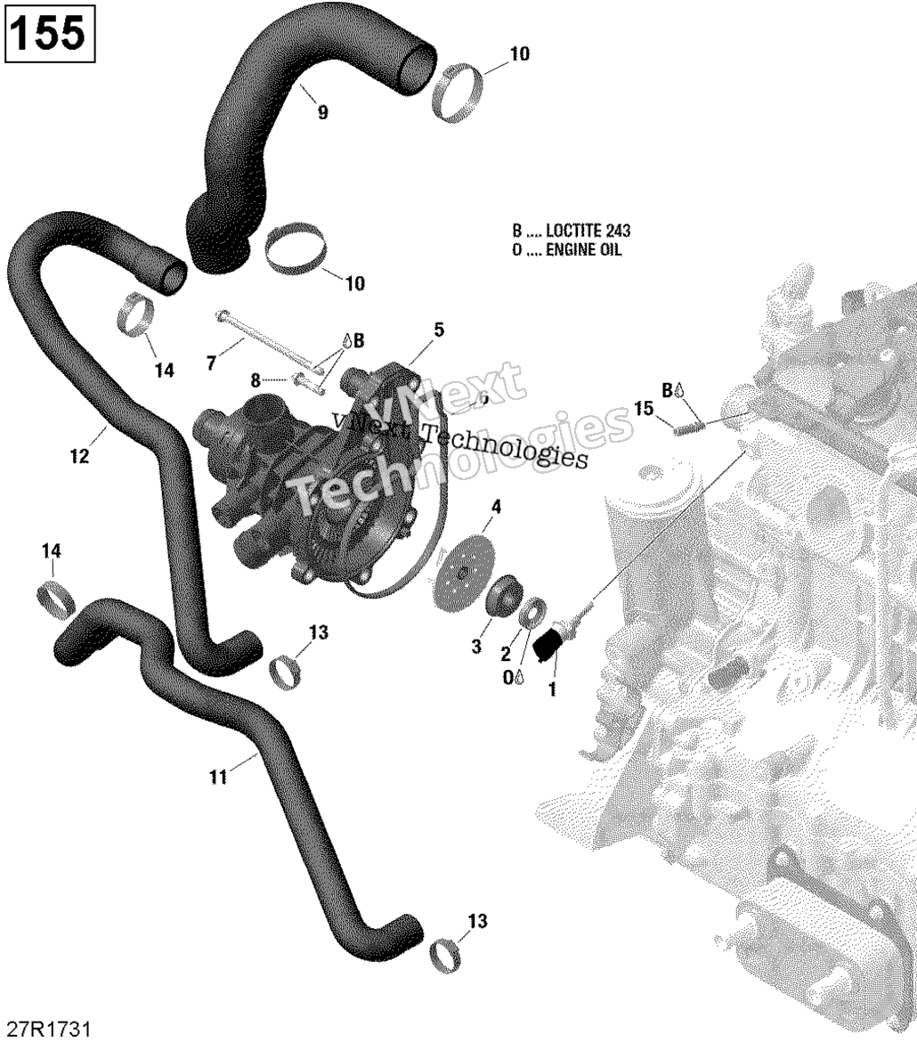Двигатель Cooling - 130-155 Model Without Suspension