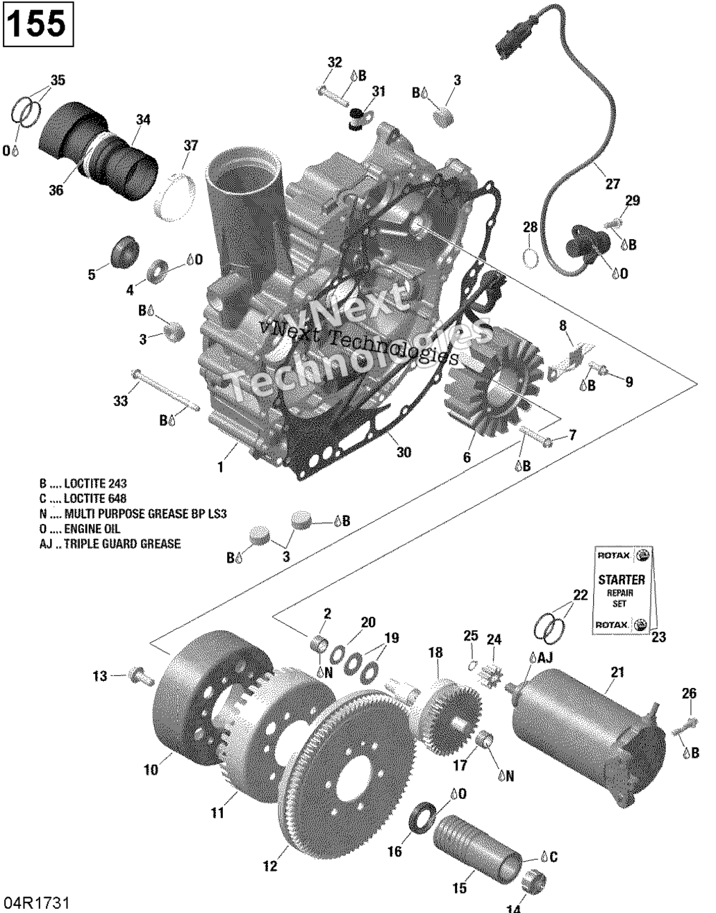 Pto Cover And Magneto - 130-155 Model Without Suspension