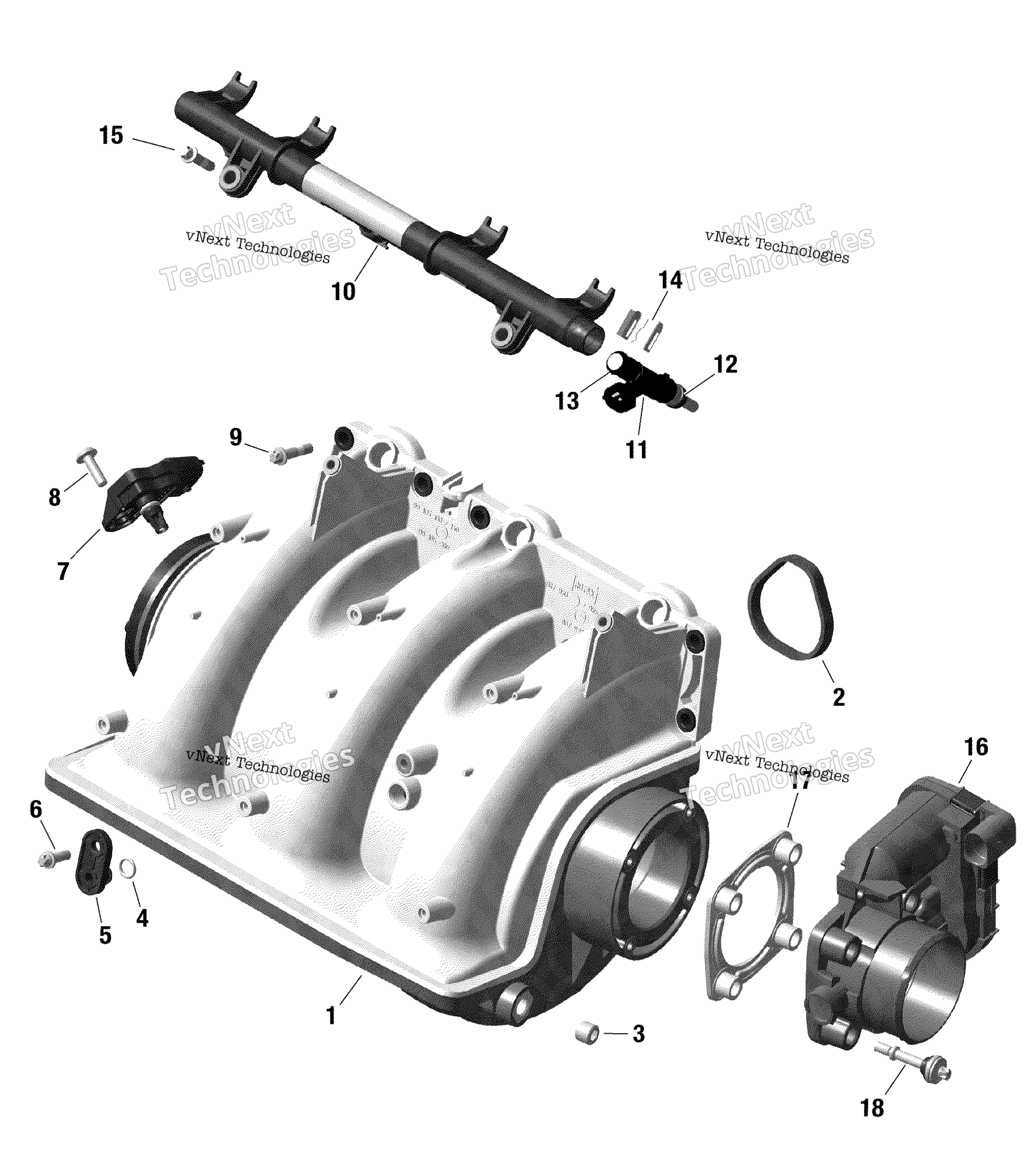 Rotax - Air Intake Manifold And Throttle Body