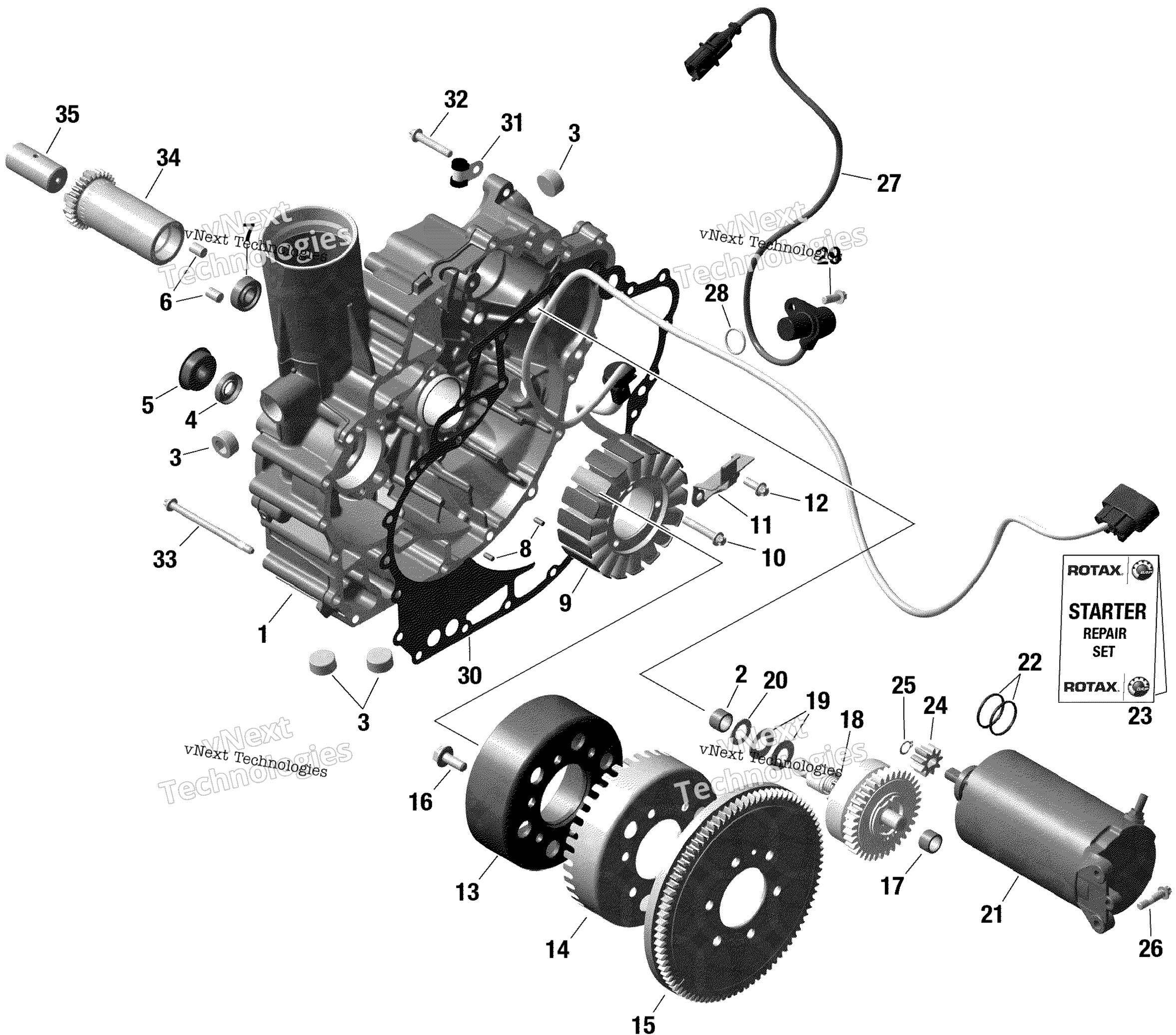 Rotax Magneto и Electric Starter With Idf