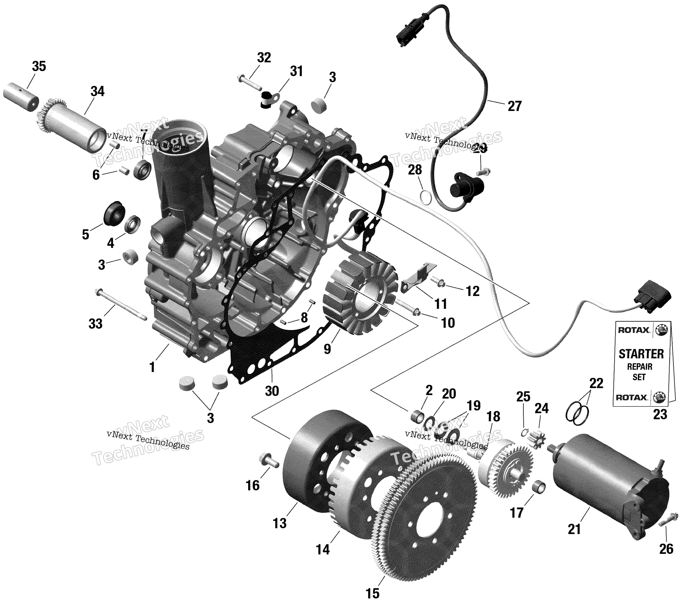 Rotax Magneto и Electric Starter With Idf