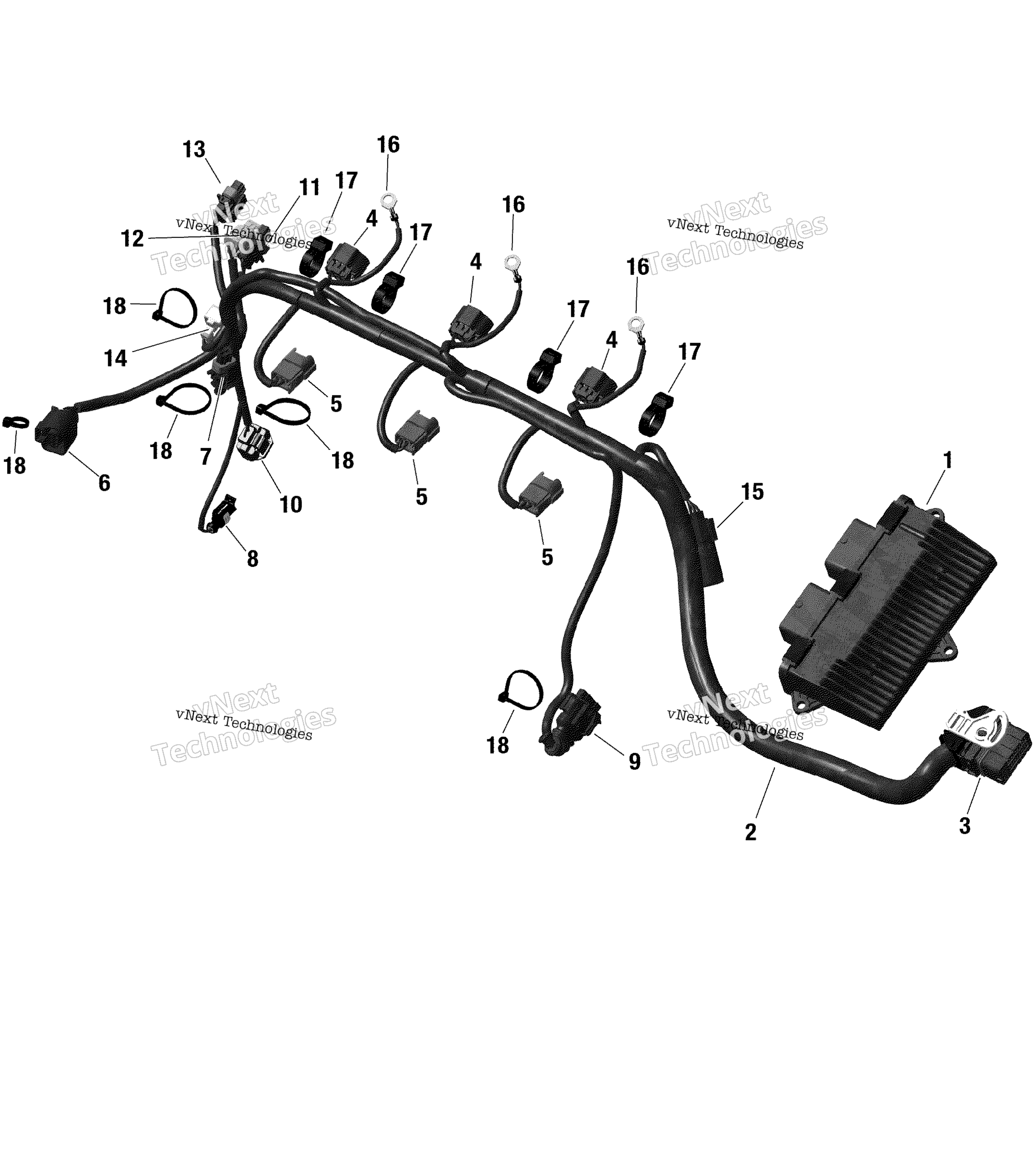 Электрооборудование - Engine Harness - 170Hp