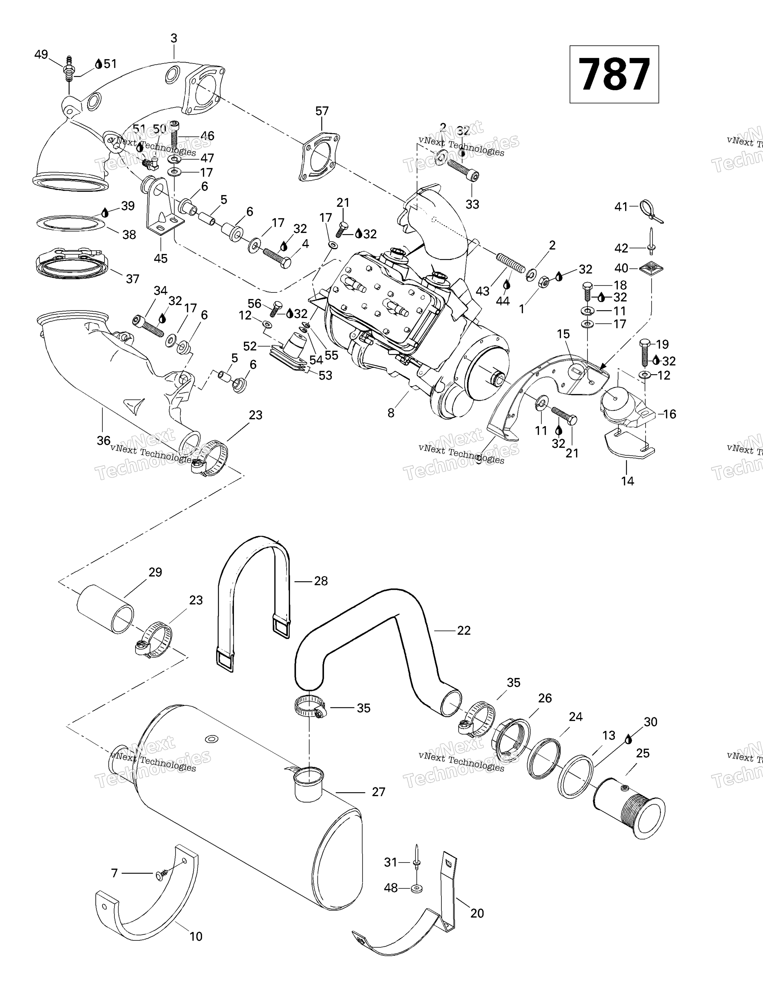 Двигатель Support And Muffler (787)