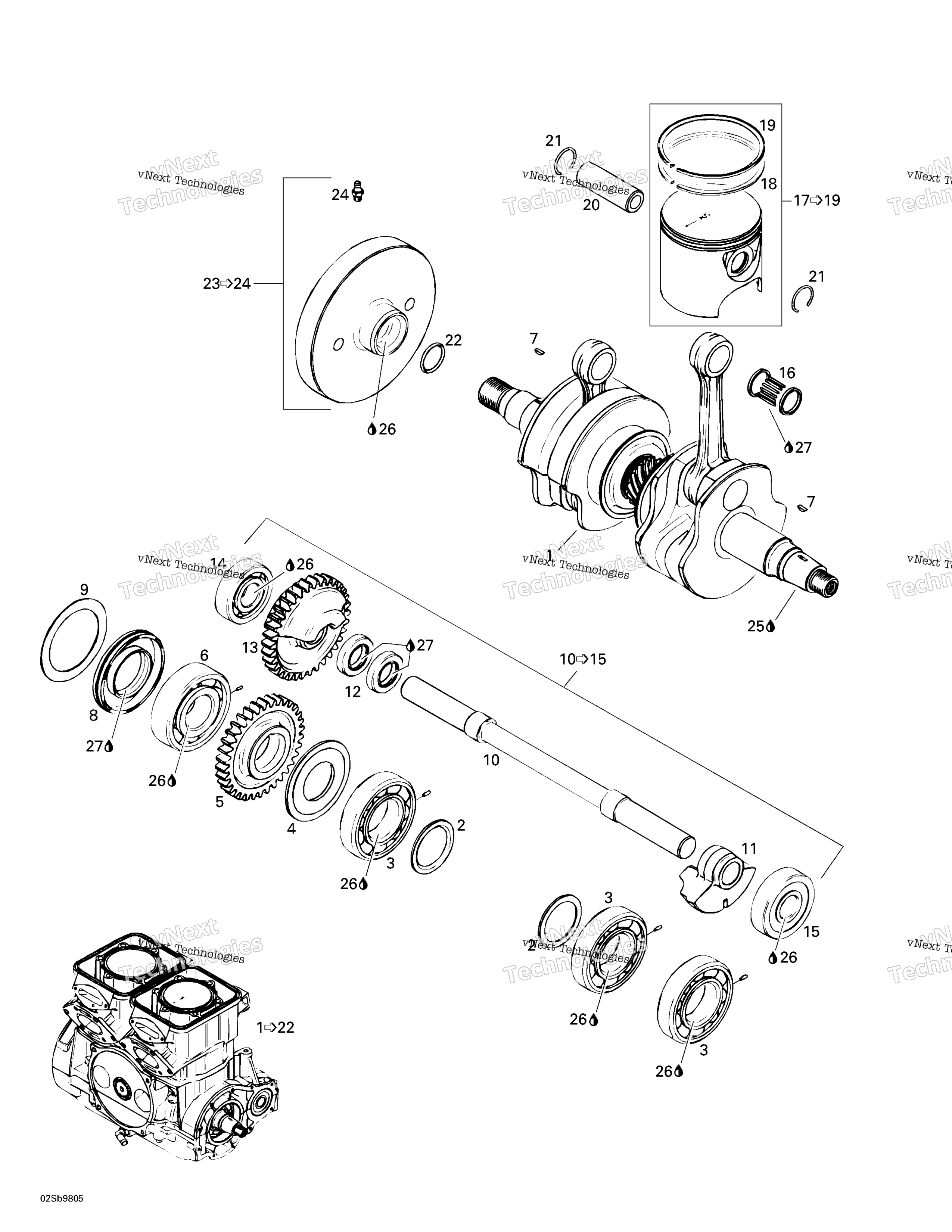 Коленчатый вал And Pistons