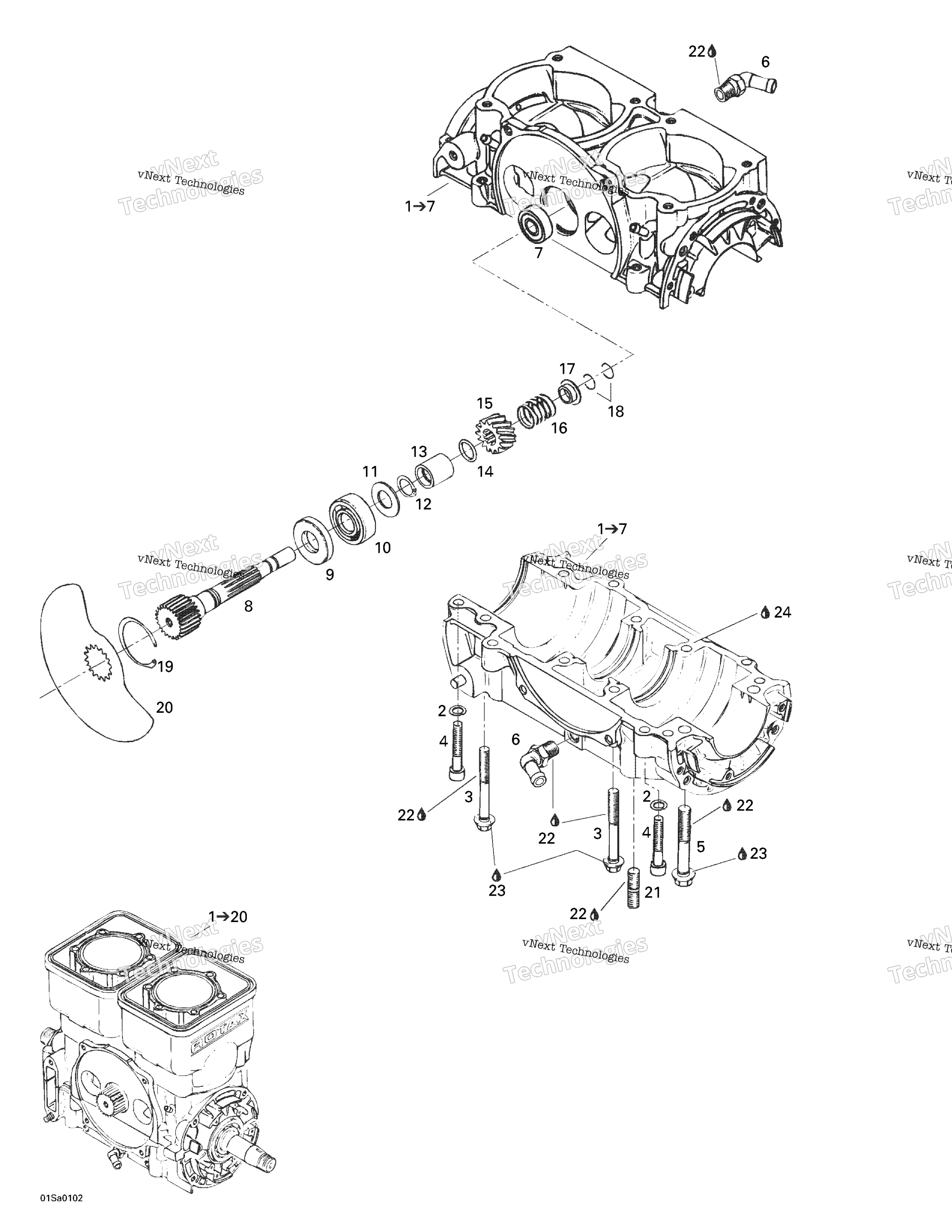 Crankcase, Rotary Valve