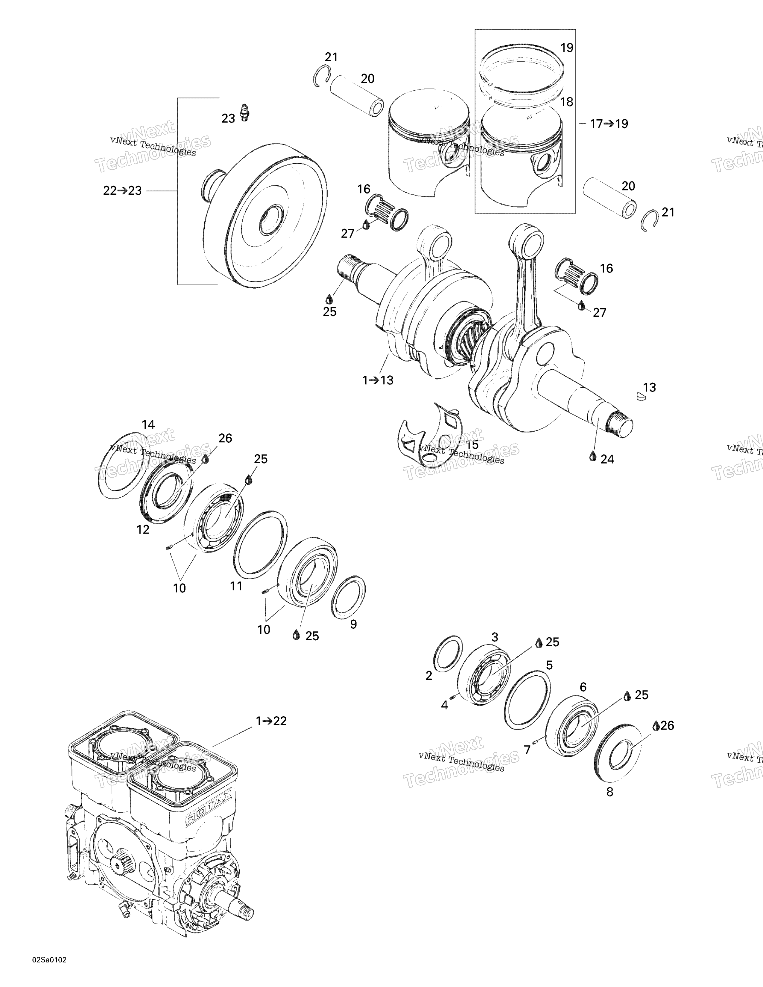 Коленчатый вал And Pistons