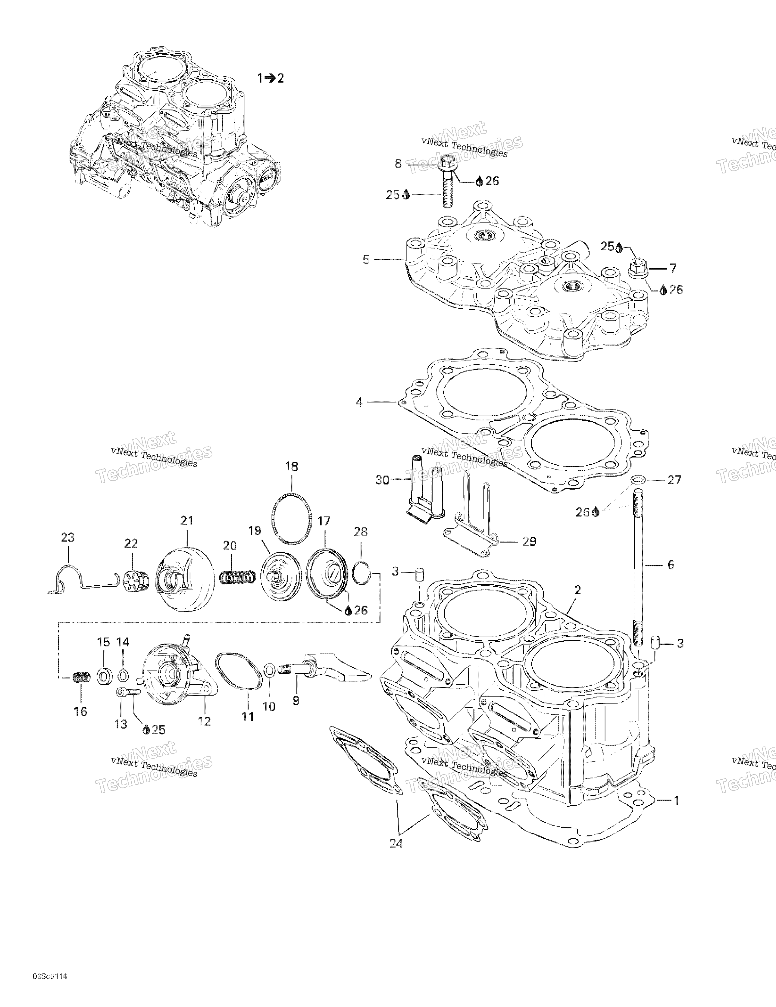 Crankshaft, поршень и цилиндр