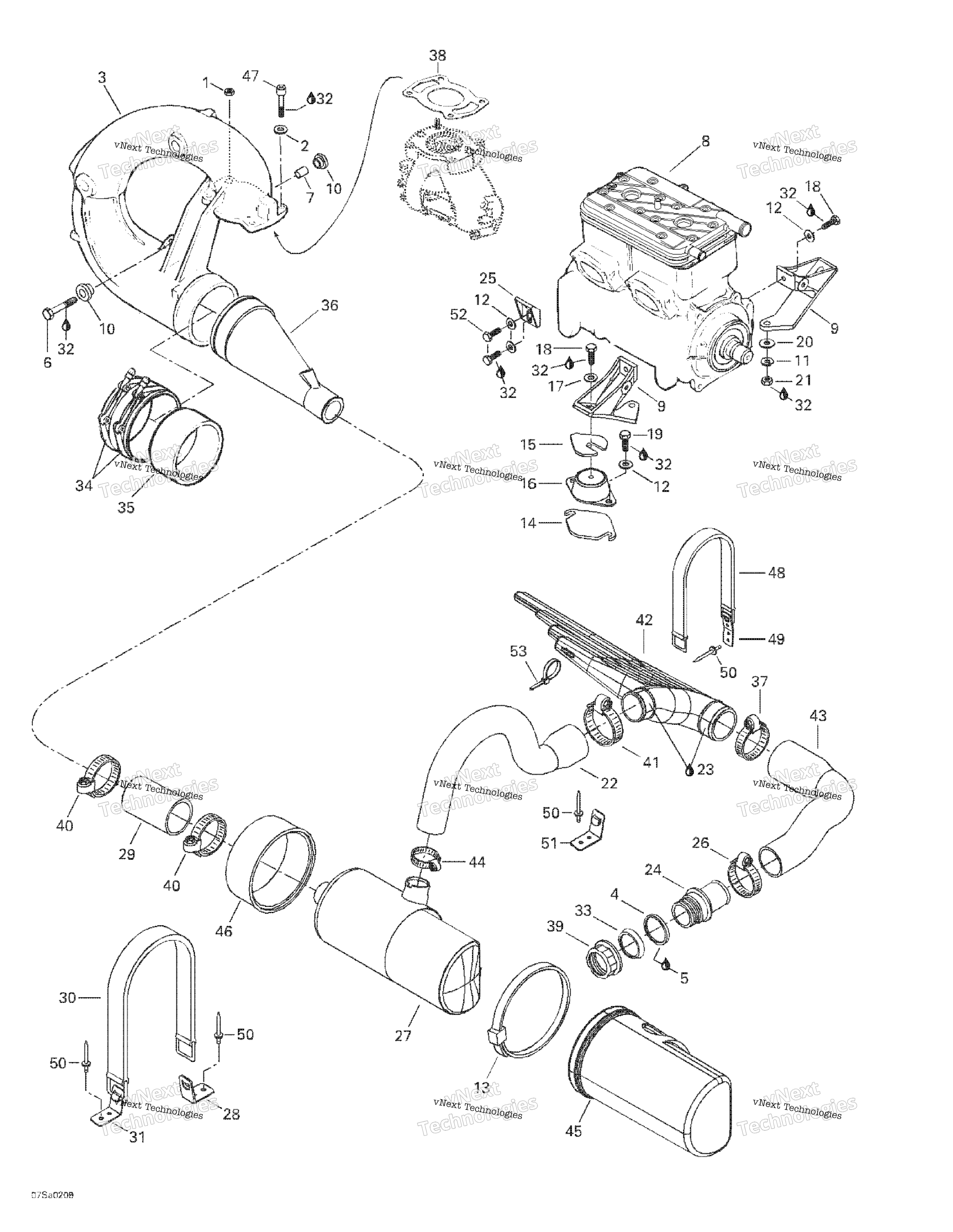 Engine Support And Muffler