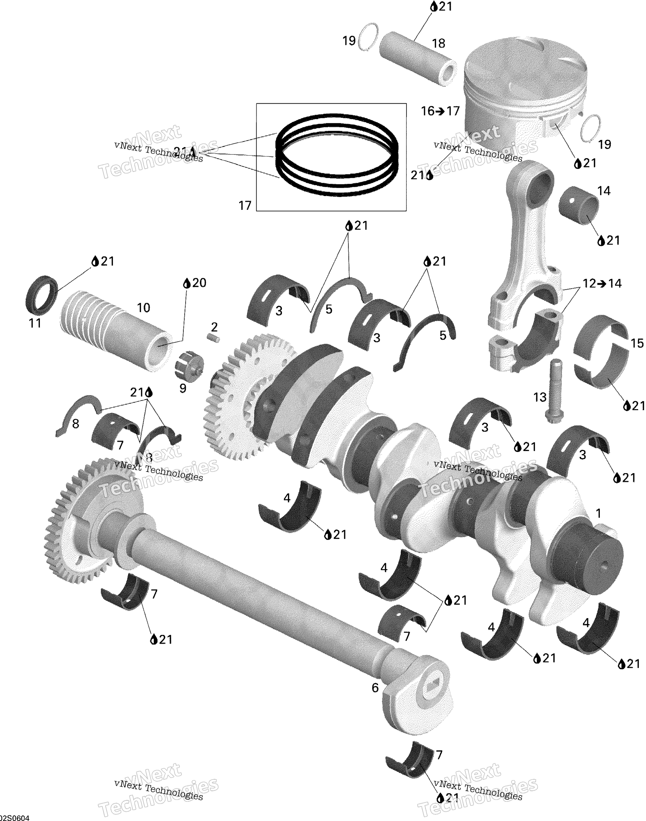 Коленчатый вал And Pistons