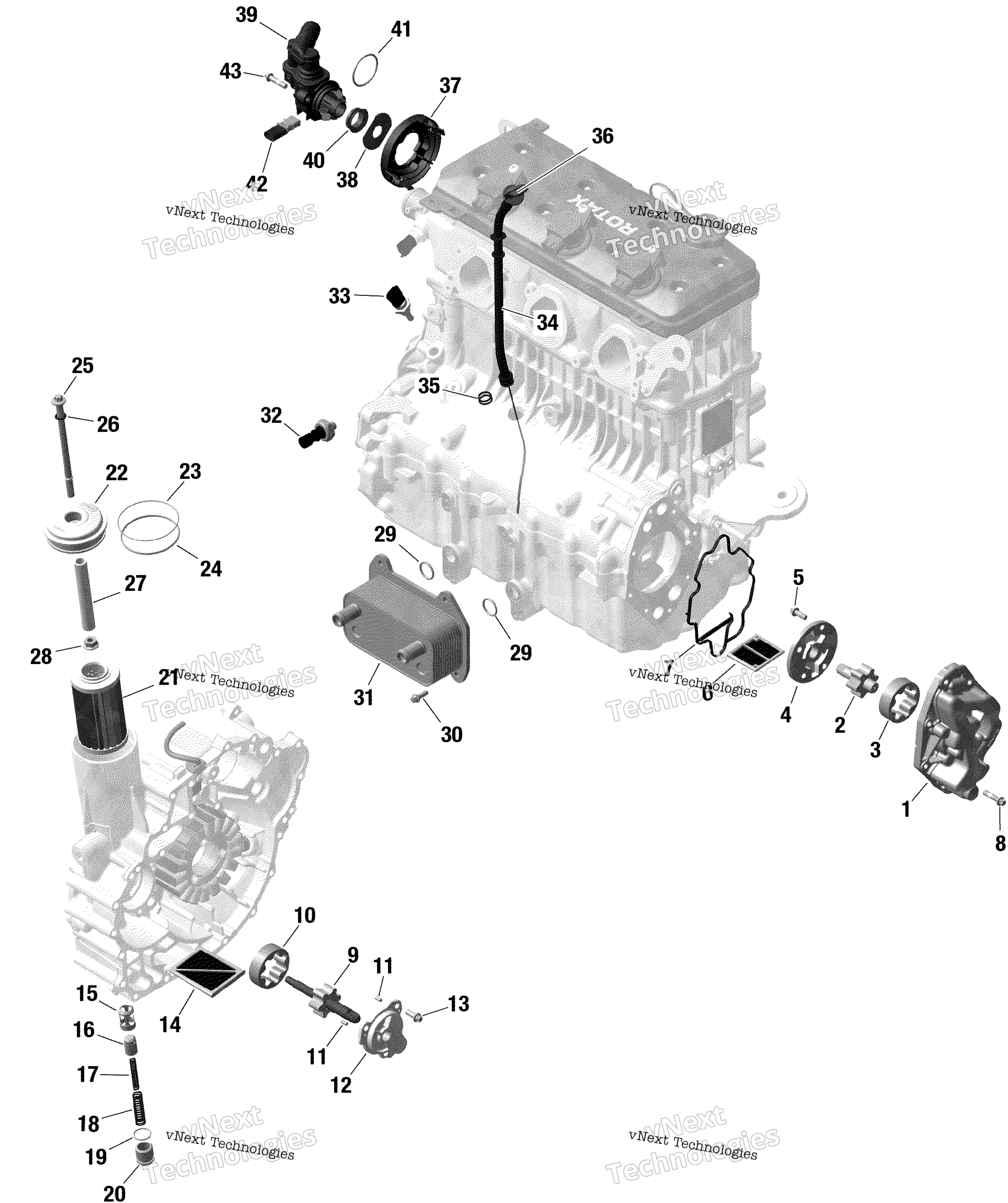 Rotax двигатель Lubrication
