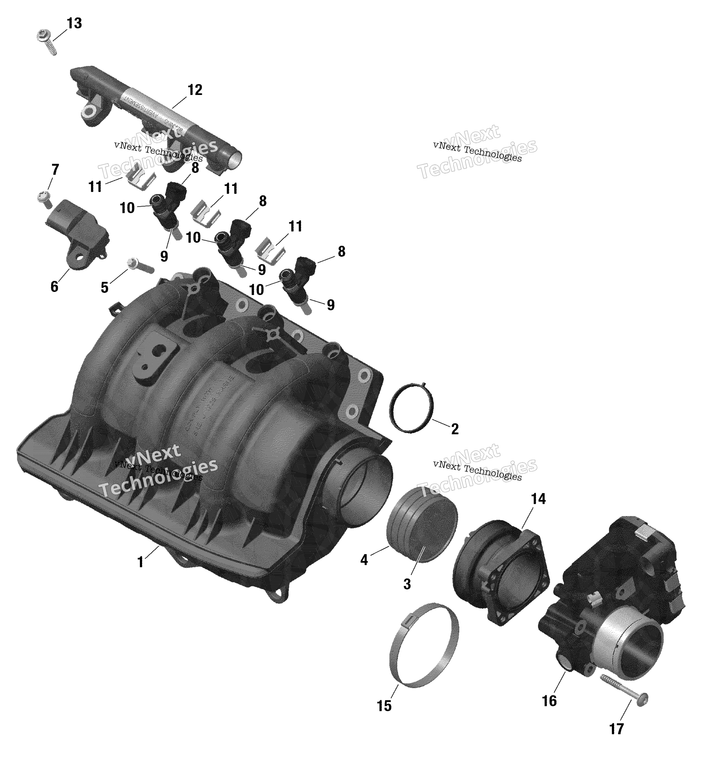 Rotax Воздушный впуск коллектор и Throttle кузов / Built From Nov 6 2020