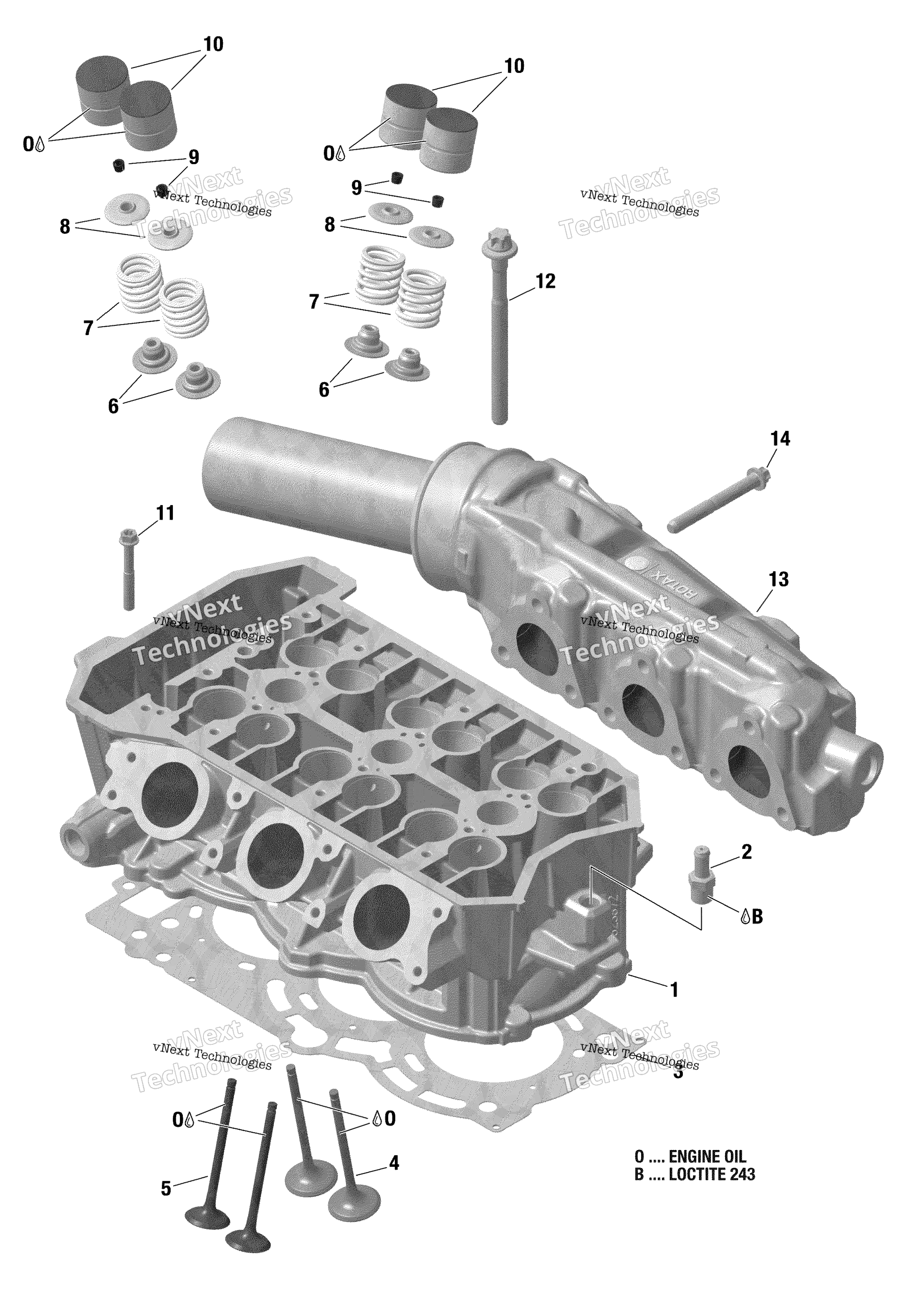 Rotax цилиндр головка и выхлоп коллектор 903 / Built Up To Nov 5 2020