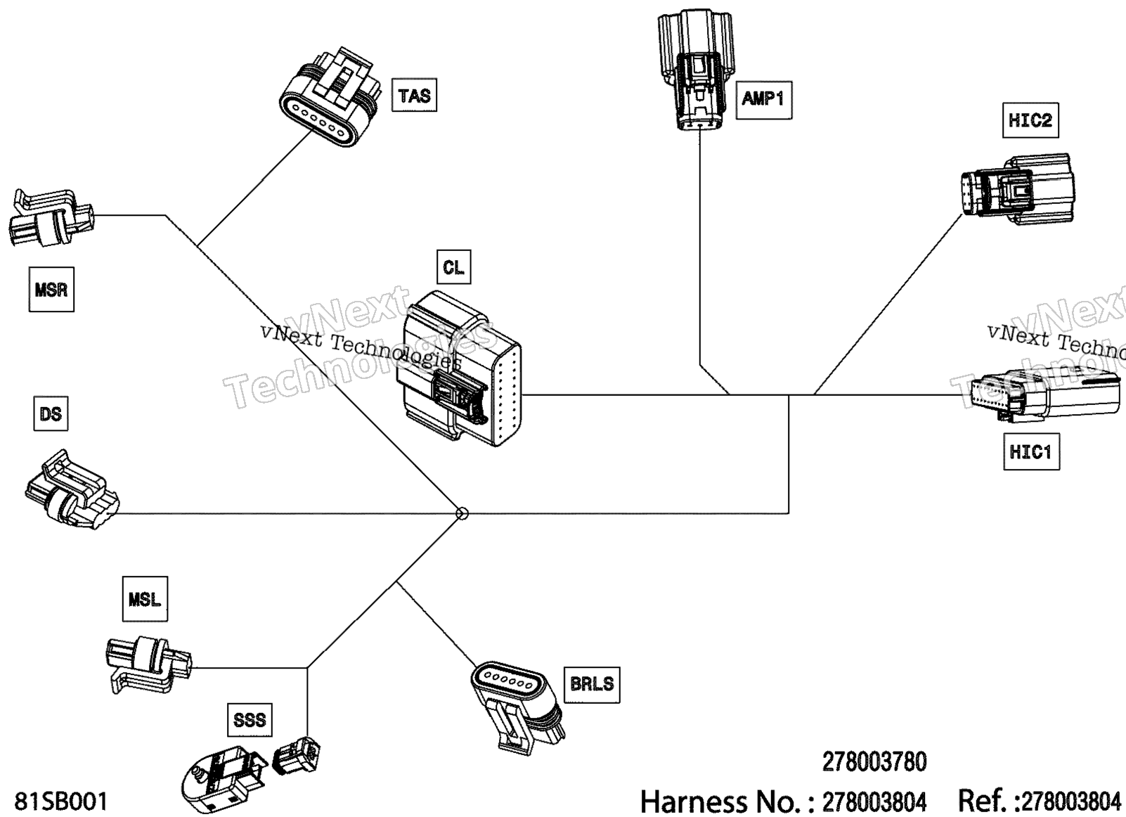 Электрооборудование - Steering Wiring Harness - 278003804