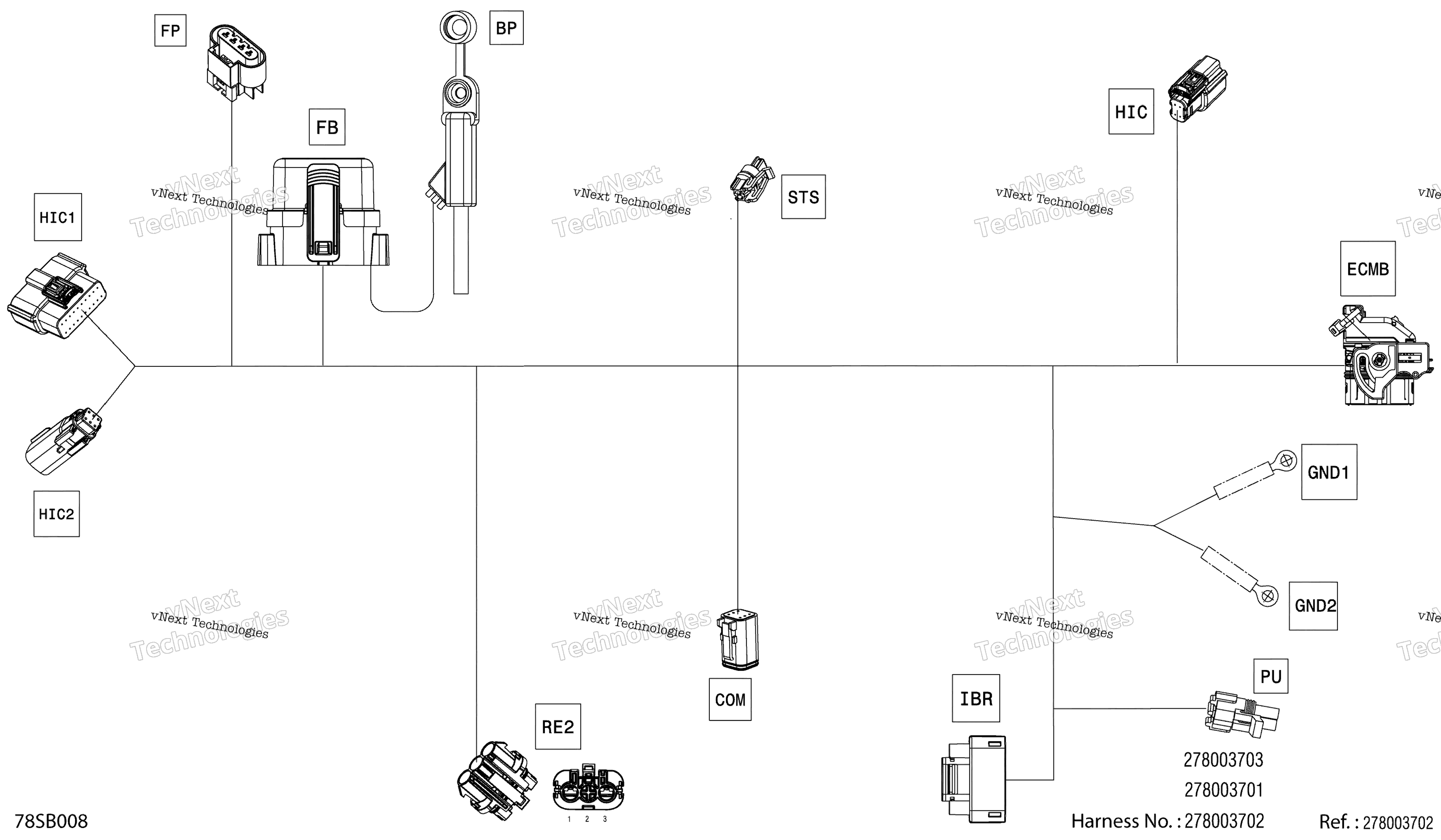Электрооборудование - Main Harness - 278003702 - Model Without Ibr