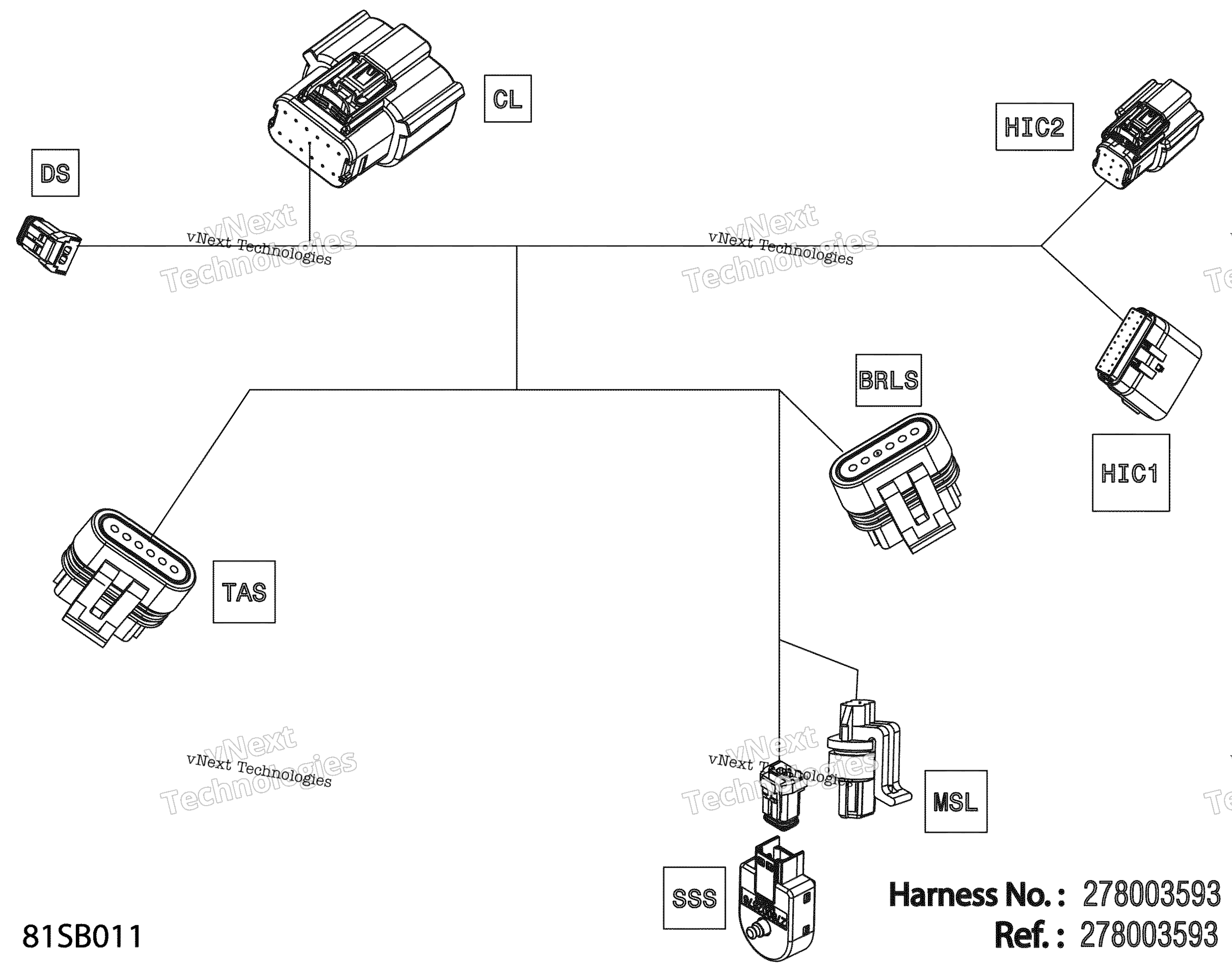 Электрооборудование - Steering Wiring Harness - 278003593