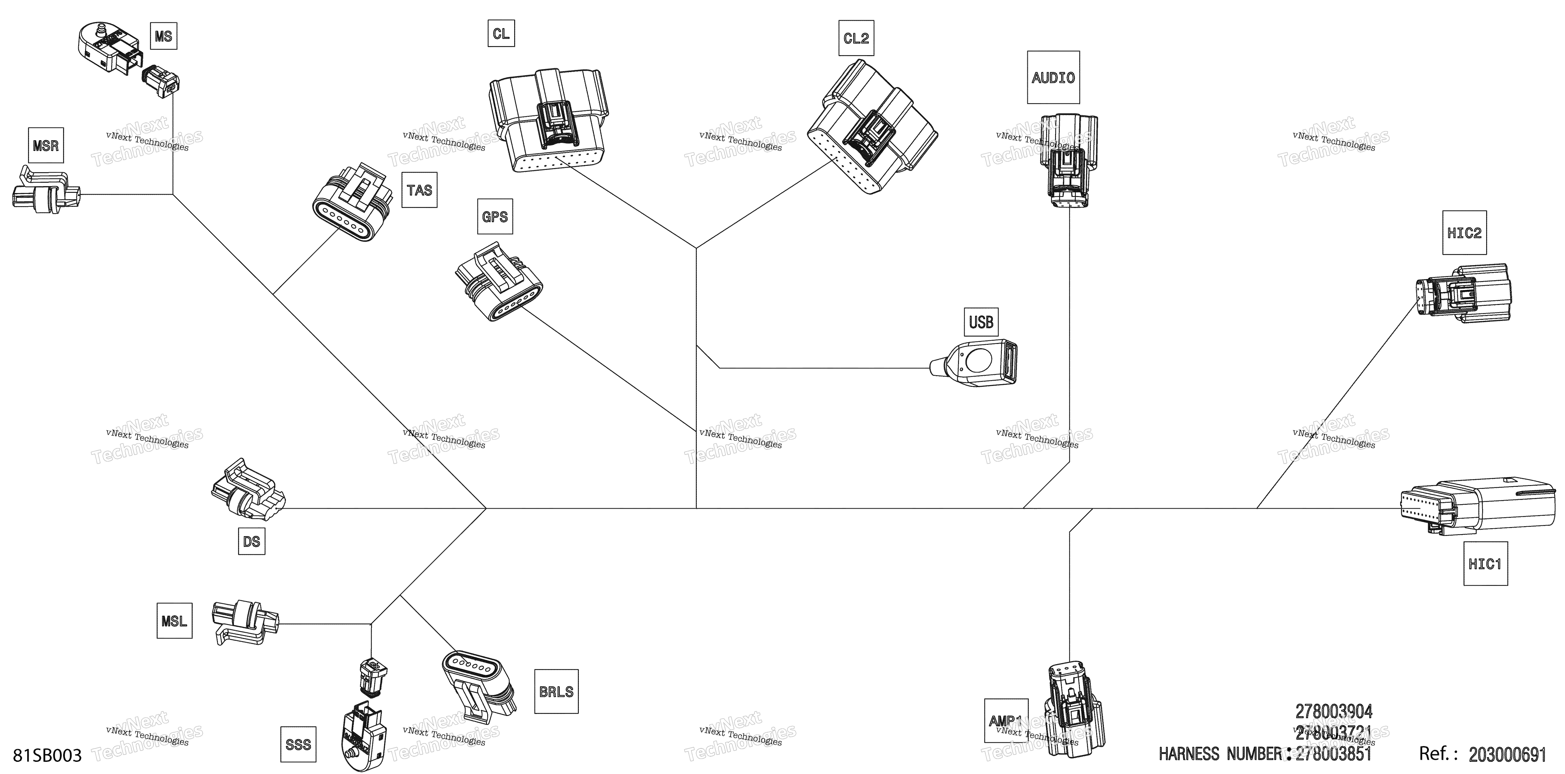 Электрооборудование - Steering Wiring Harness - 278003904