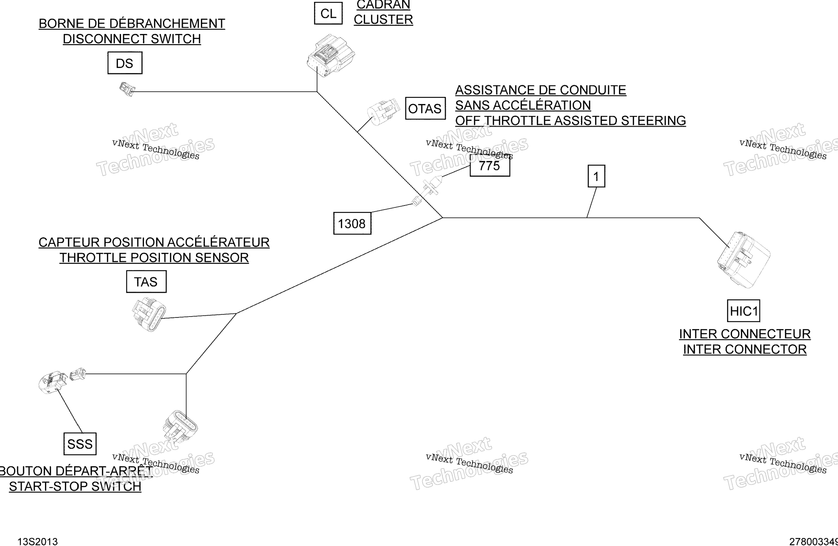 Электрооборудование Harness Steering 278003349 Base Without Ibr