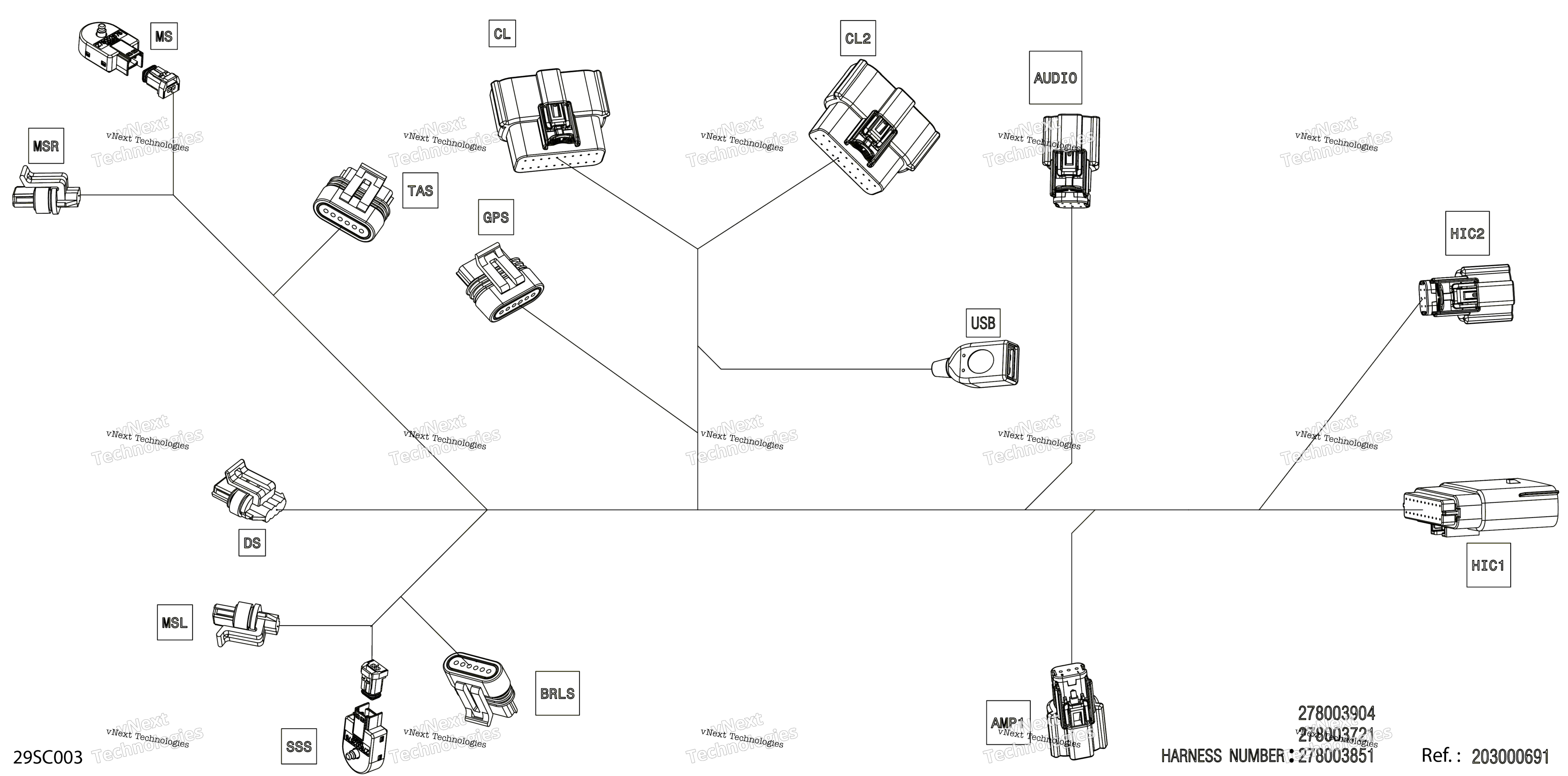 Электрооборудование - Steering Wiring Harness - 278003851