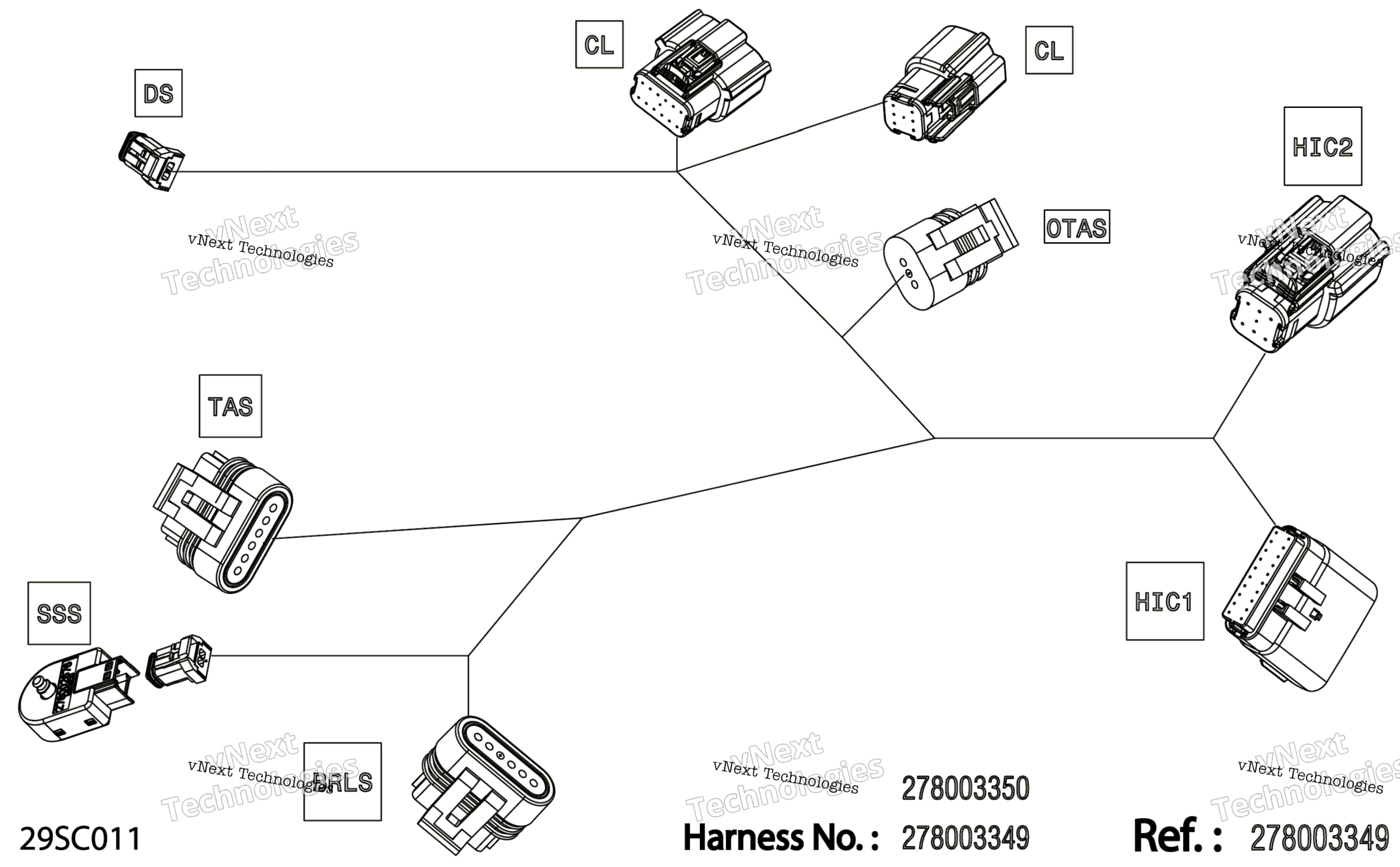 Электрооборудование - Steering Wiring Harness - 278003349