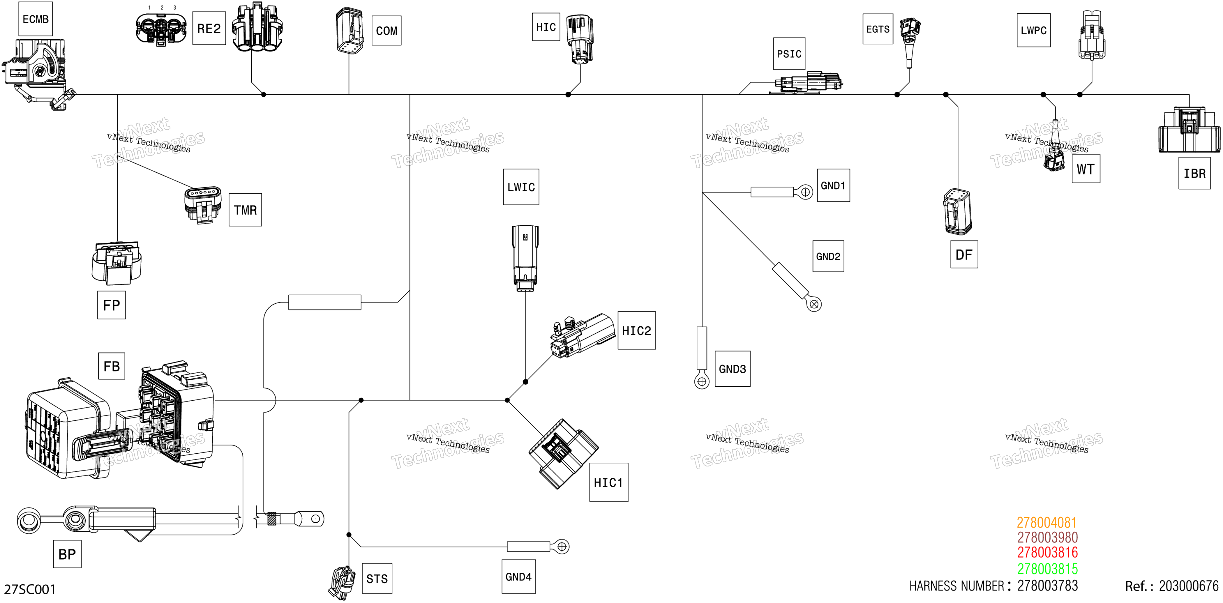Электрооборудование - Main Harness - 278003783