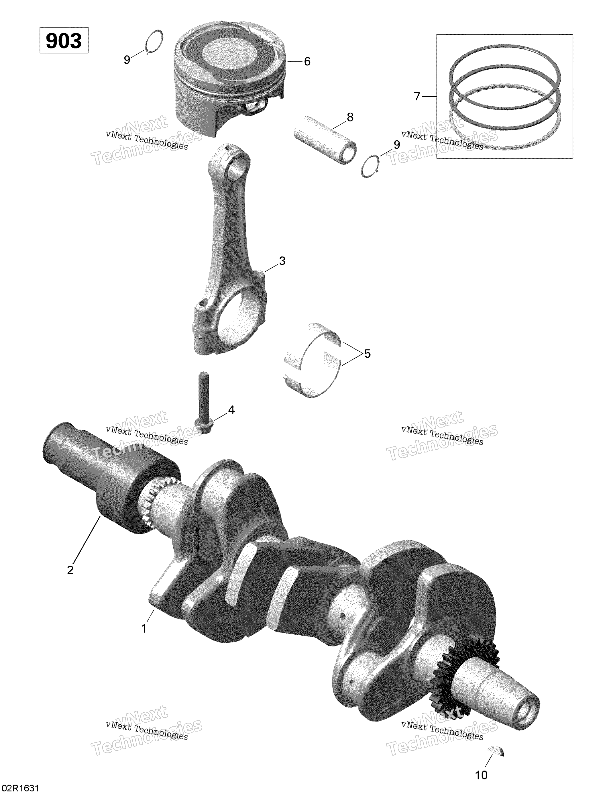 Коленчатый вал And Pistons - 900-900 Ho Ace
