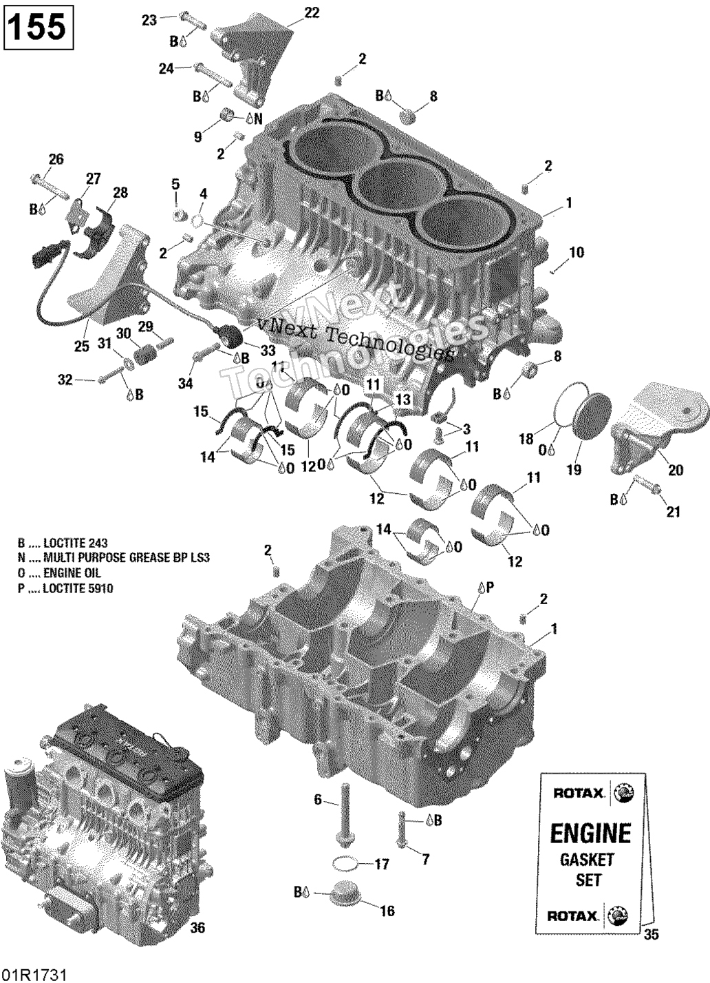 Двигатель Block - 130-155 Model Without Suspension
