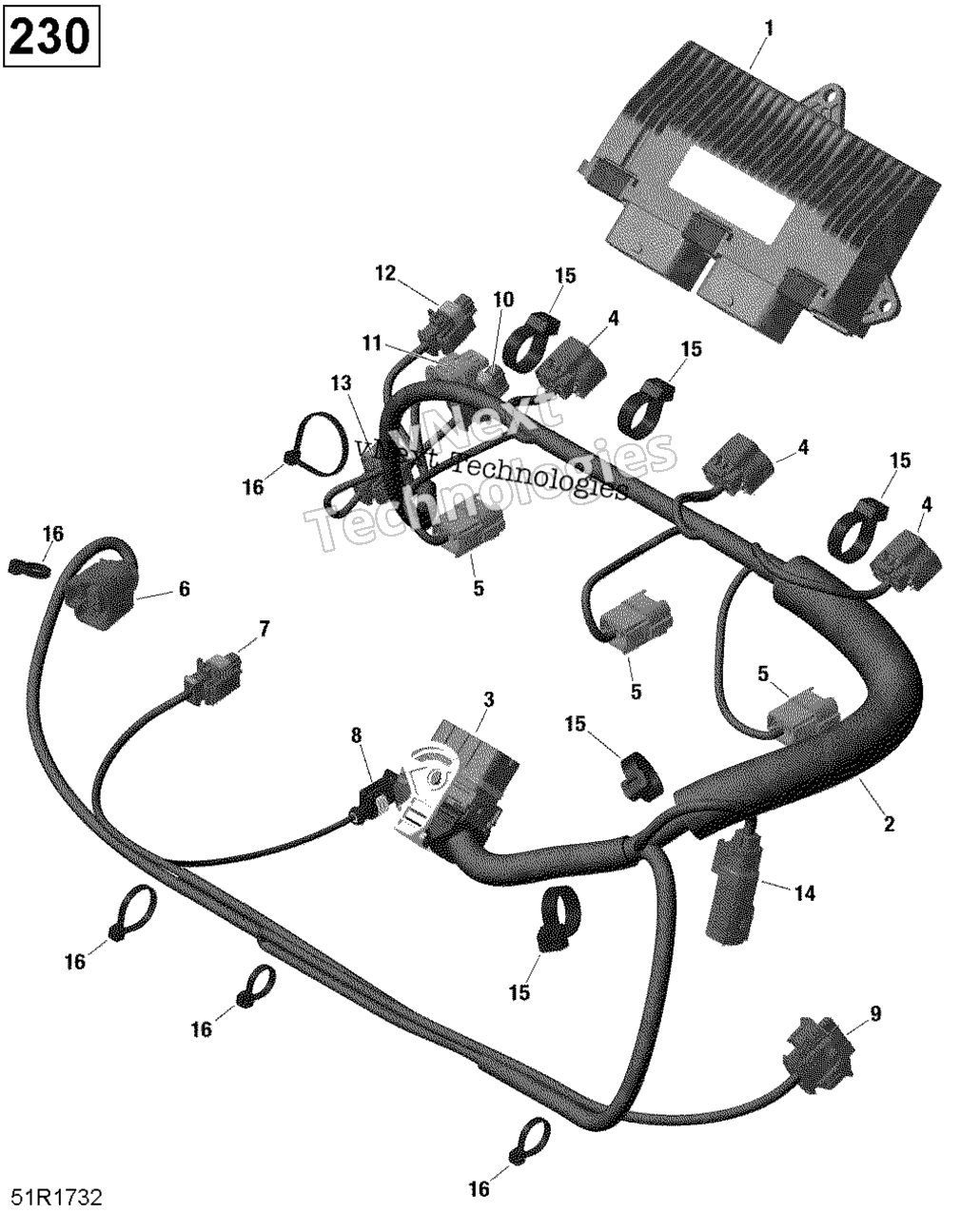 Двигатель Harness And Electronic Module - 230