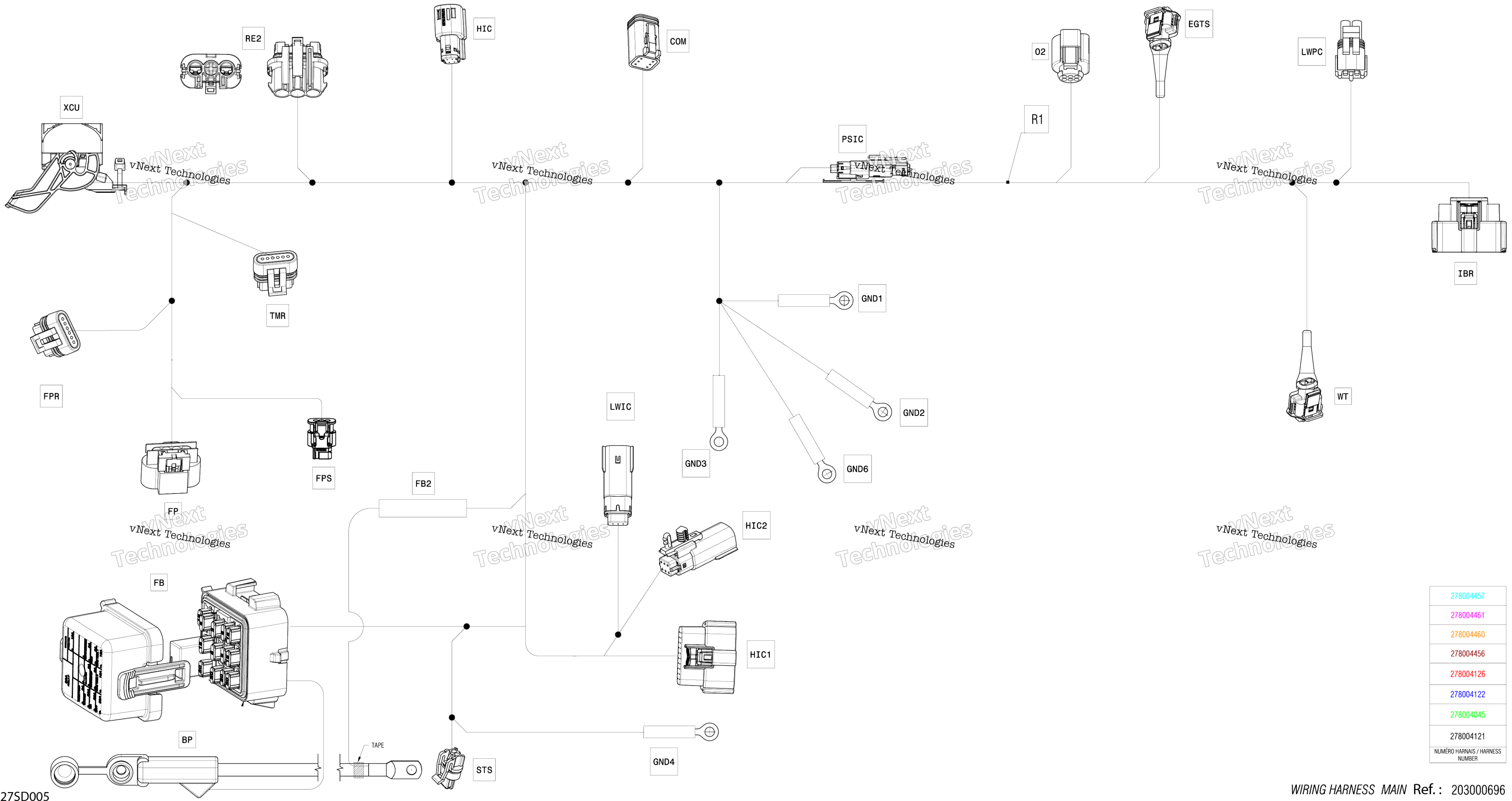 Электрооборудование - Main Harness - 278004122