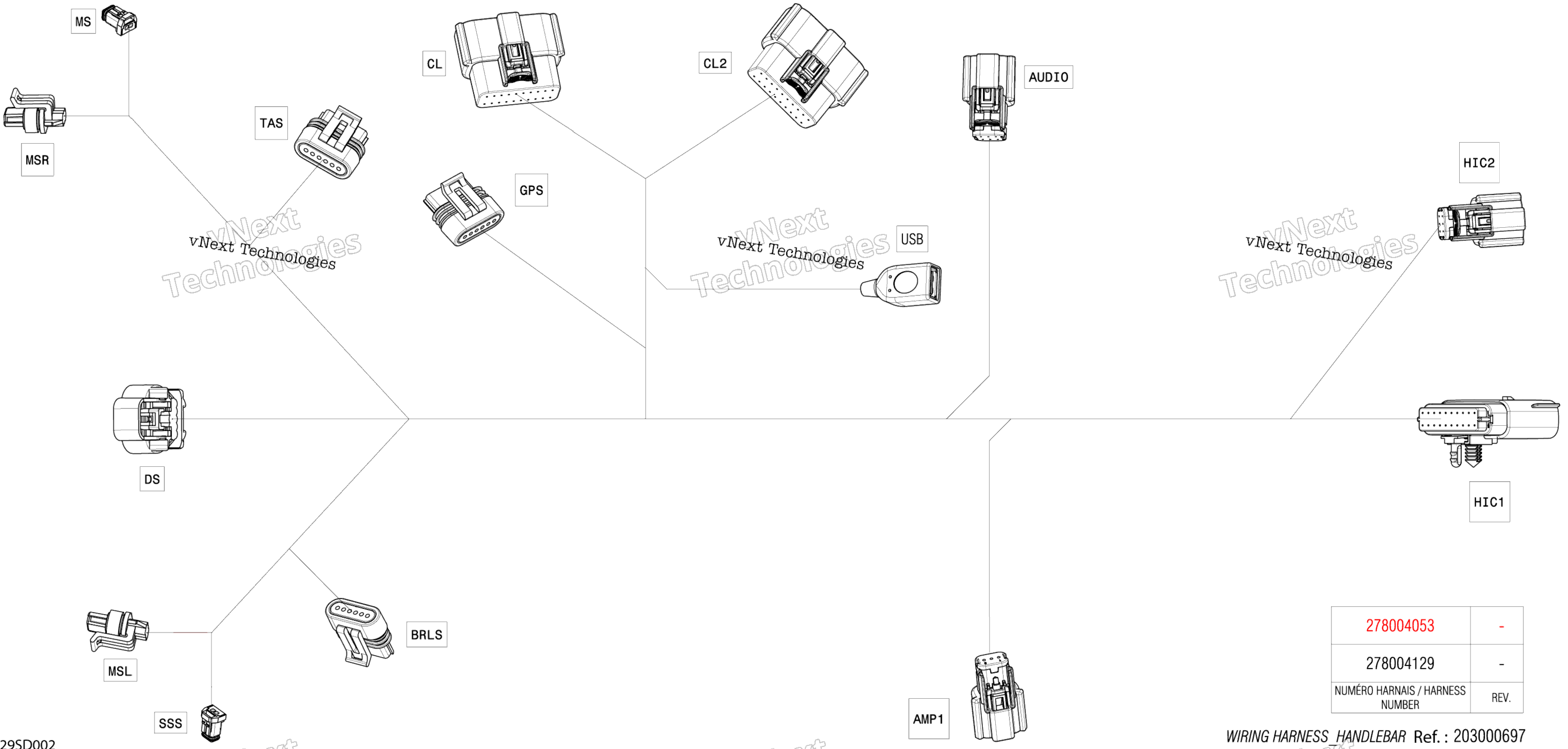 Электрооборудование - Steering Wiring Harness - 278004129
